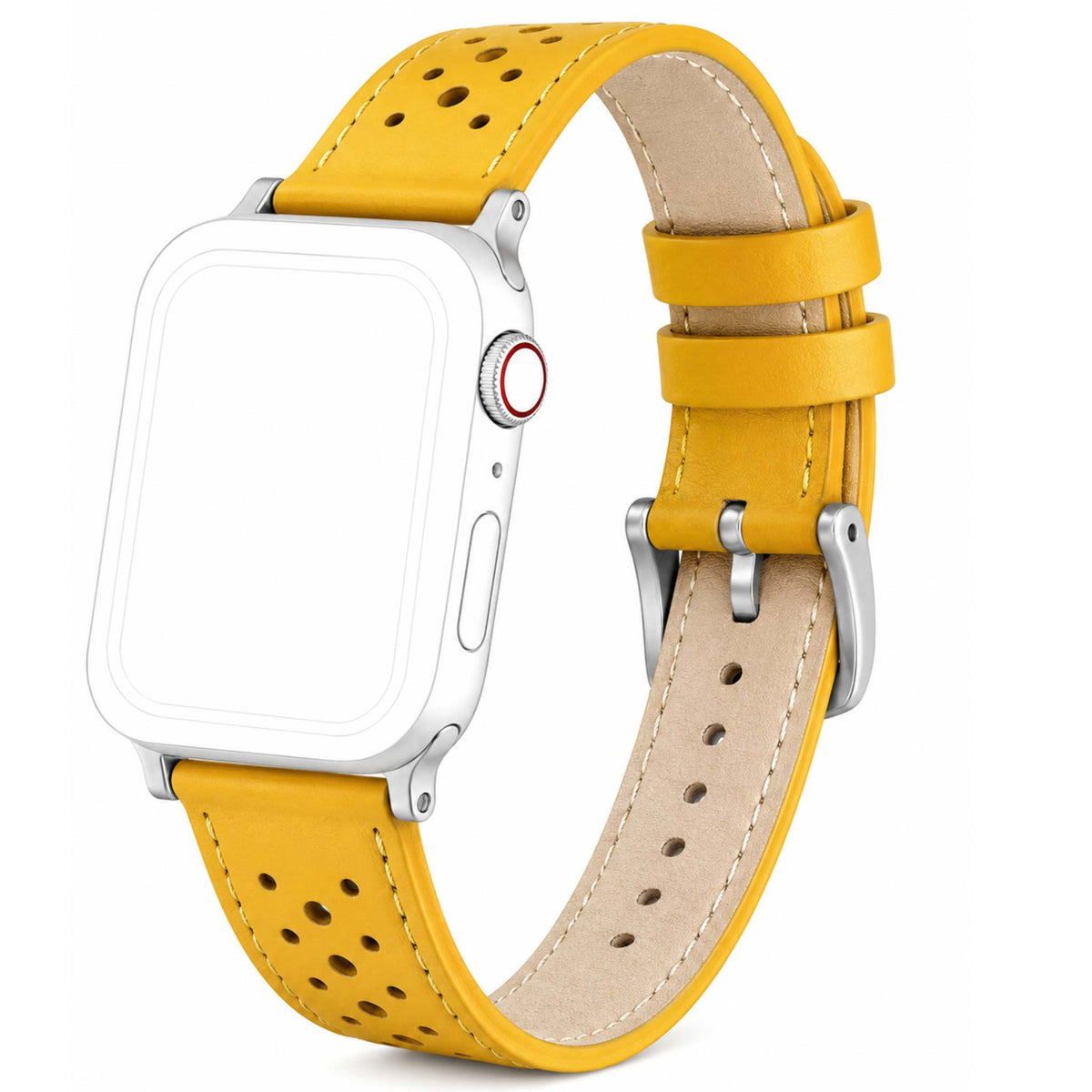 Bandini Leather Rally Racing Watch Band for Apple Watch - Silver Buckle