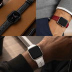 Bandini Leather Rally Racing Watch Band for Apple Watch - Silver Buckle