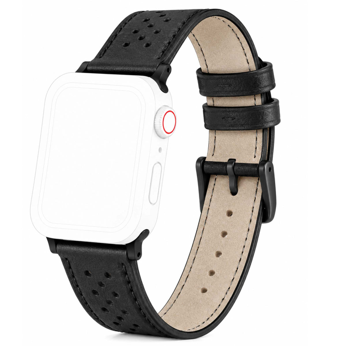 Bandini Leather Rally Racing Watch Band for Apple Watch - Black Buckle
