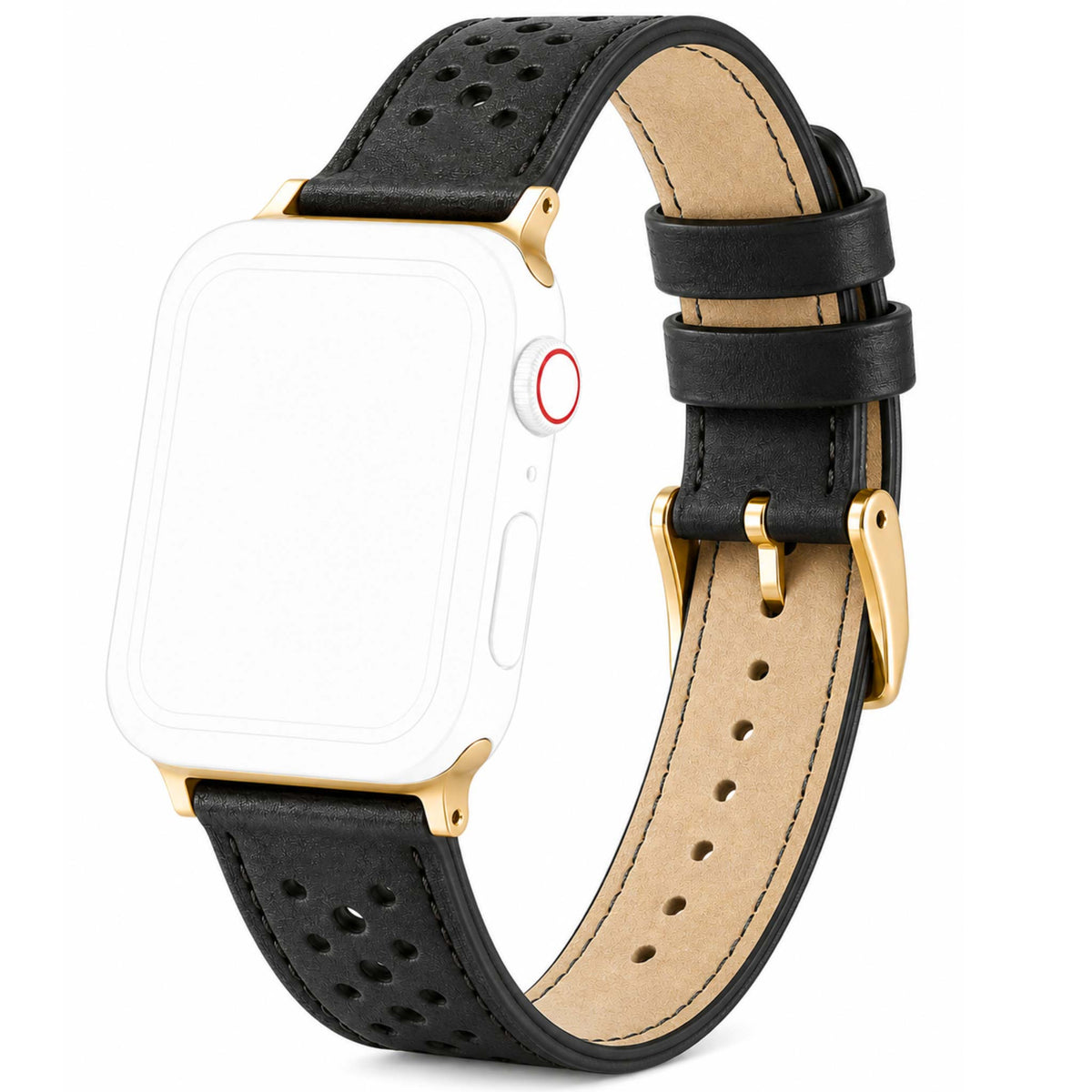 Bandini Leather Rally Racing Watch Band for Apple Watch - Gold Buckle