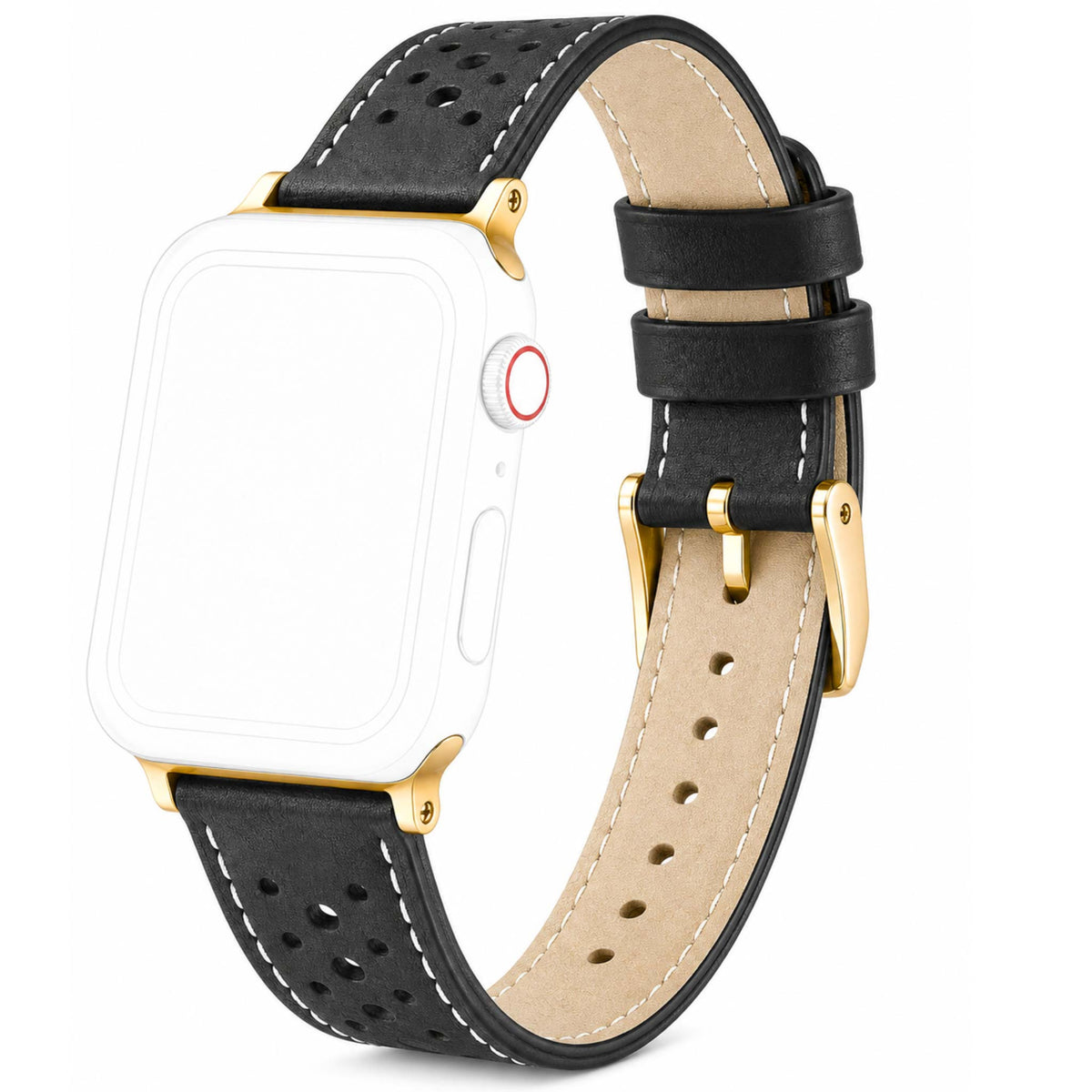 Bandini Leather Rally Racing Watch Band for Apple Watch - Gold Buckle