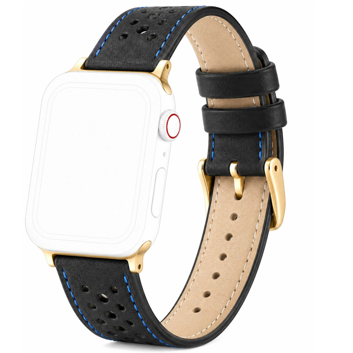 Bandini Leather Rally Racing Watch Band for Apple Watch - Gold Buckle