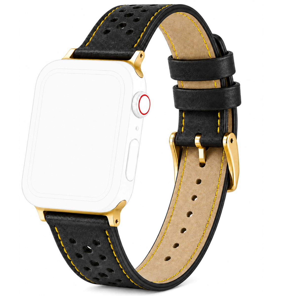 Bandini Leather Rally Racing Watch Band for Apple Watch - Gold Buckle