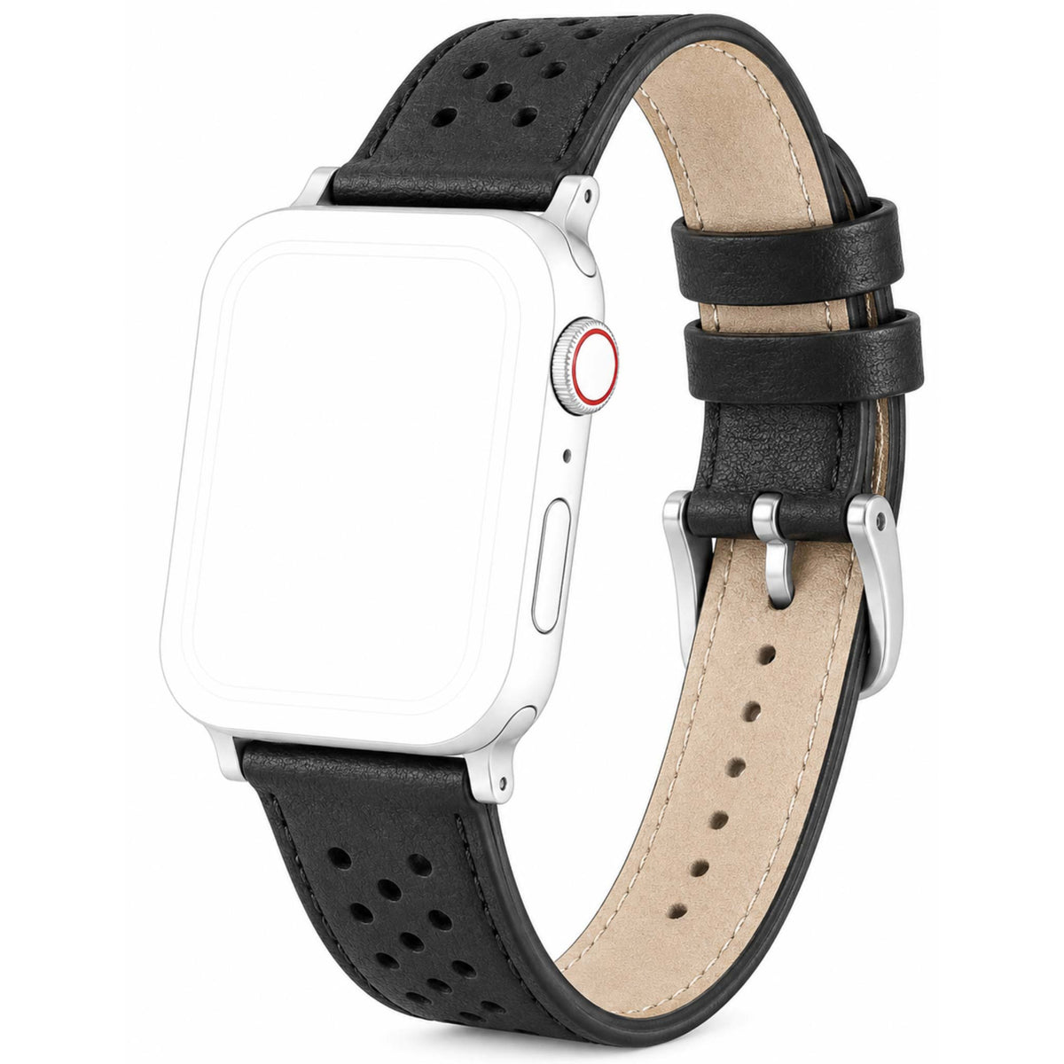 Bandini Leather Rally Racing Watch Band for Apple Watch - Silver Buckle