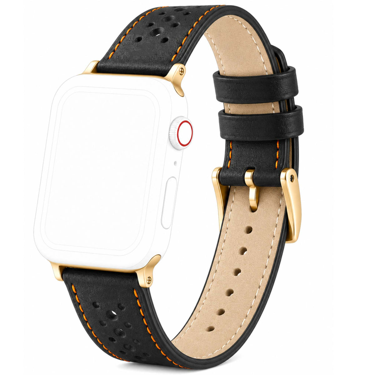 Bandini Leather Rally Racing Watch Band for Apple Watch - Gold Buckle