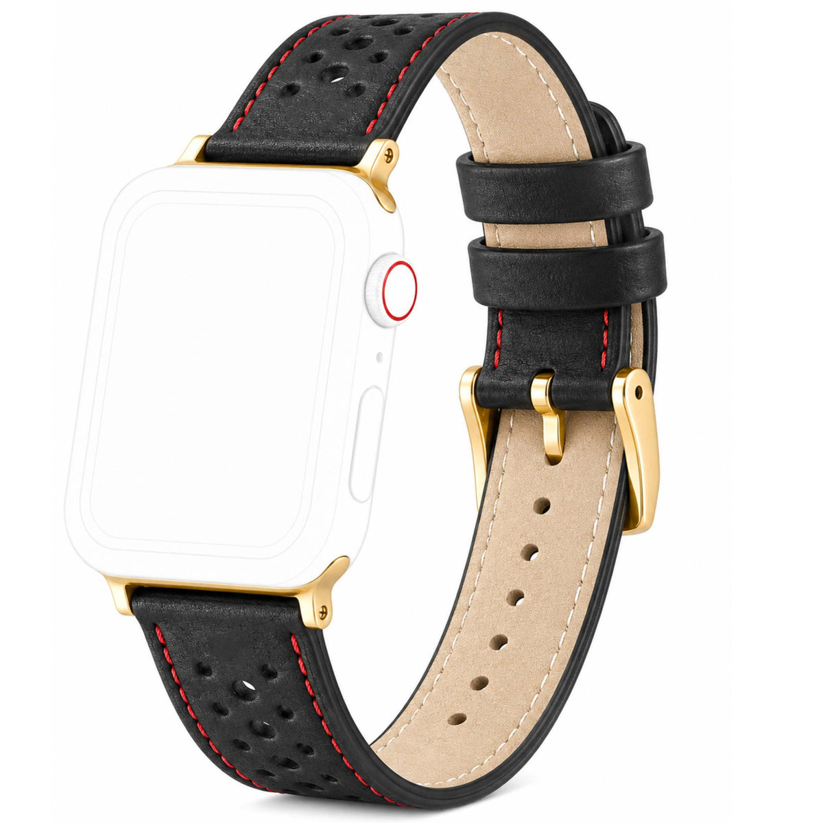 Bandini Leather Rally Racing Watch Band for Apple Watch - Gold Buckle