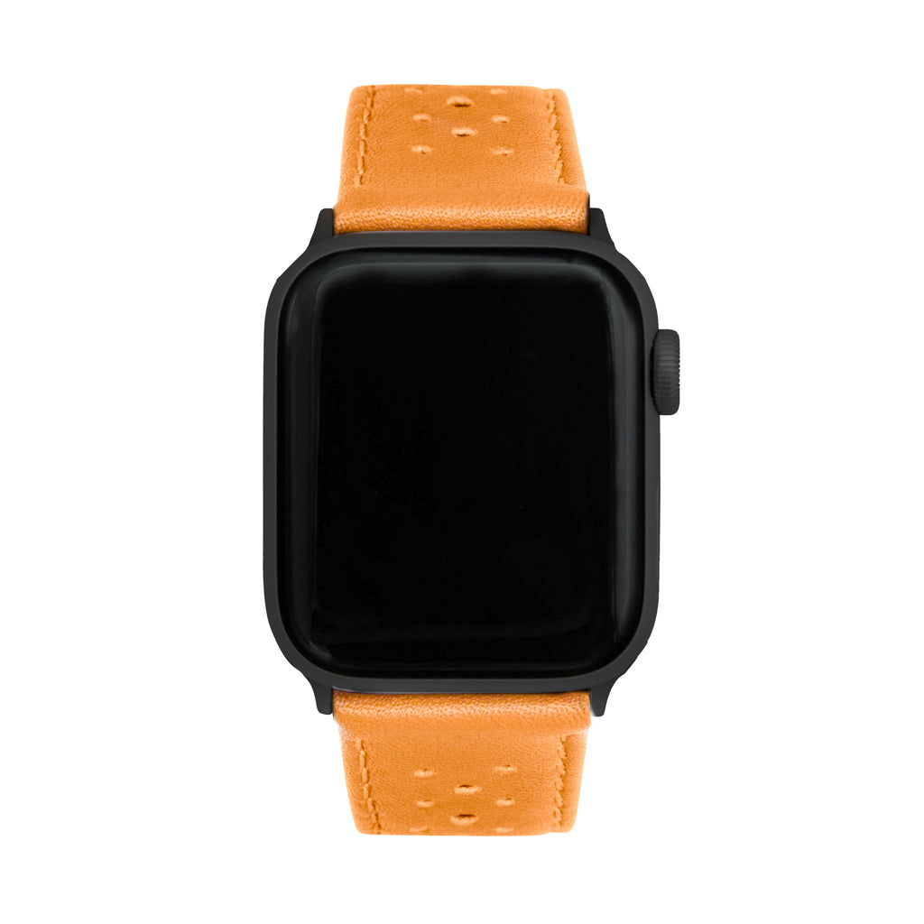 Bandini Leather Rally Racing Watch Band for Apple Watch - Black Buckle