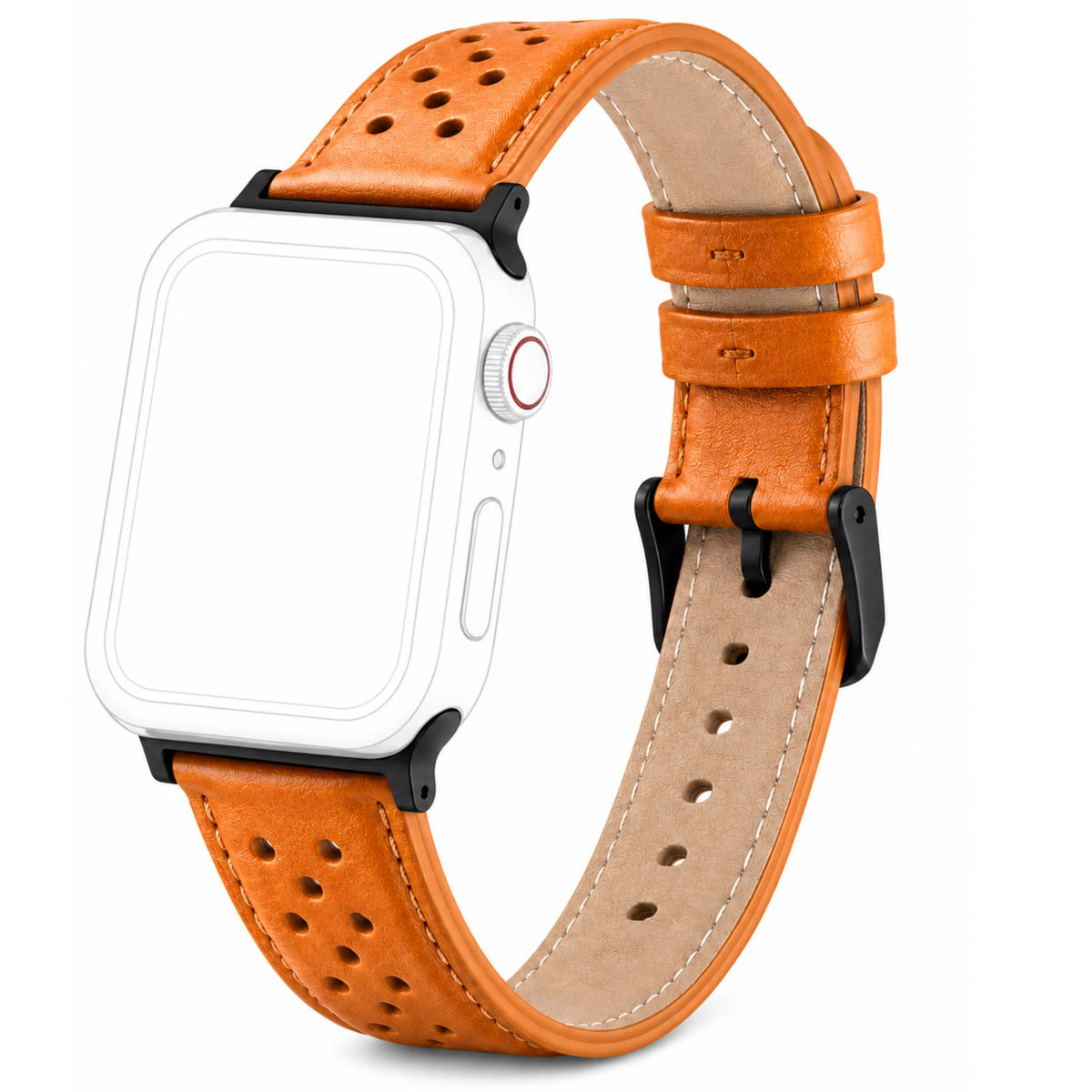Bandini Leather Rally Racing Watch Band for Apple Watch - Black Buckle