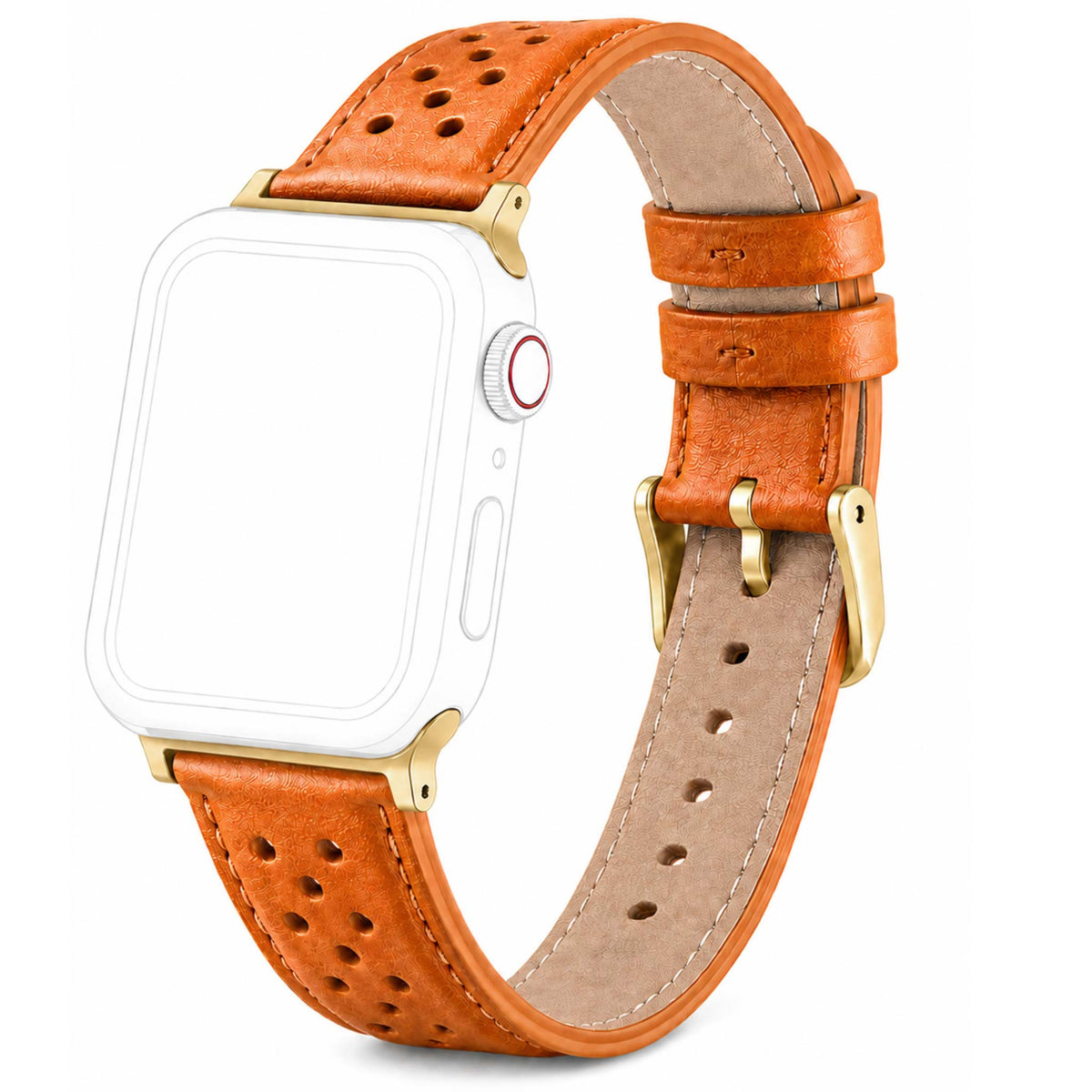 Bandini Leather Rally Racing Watch Band for Apple Watch - Gold Buckle