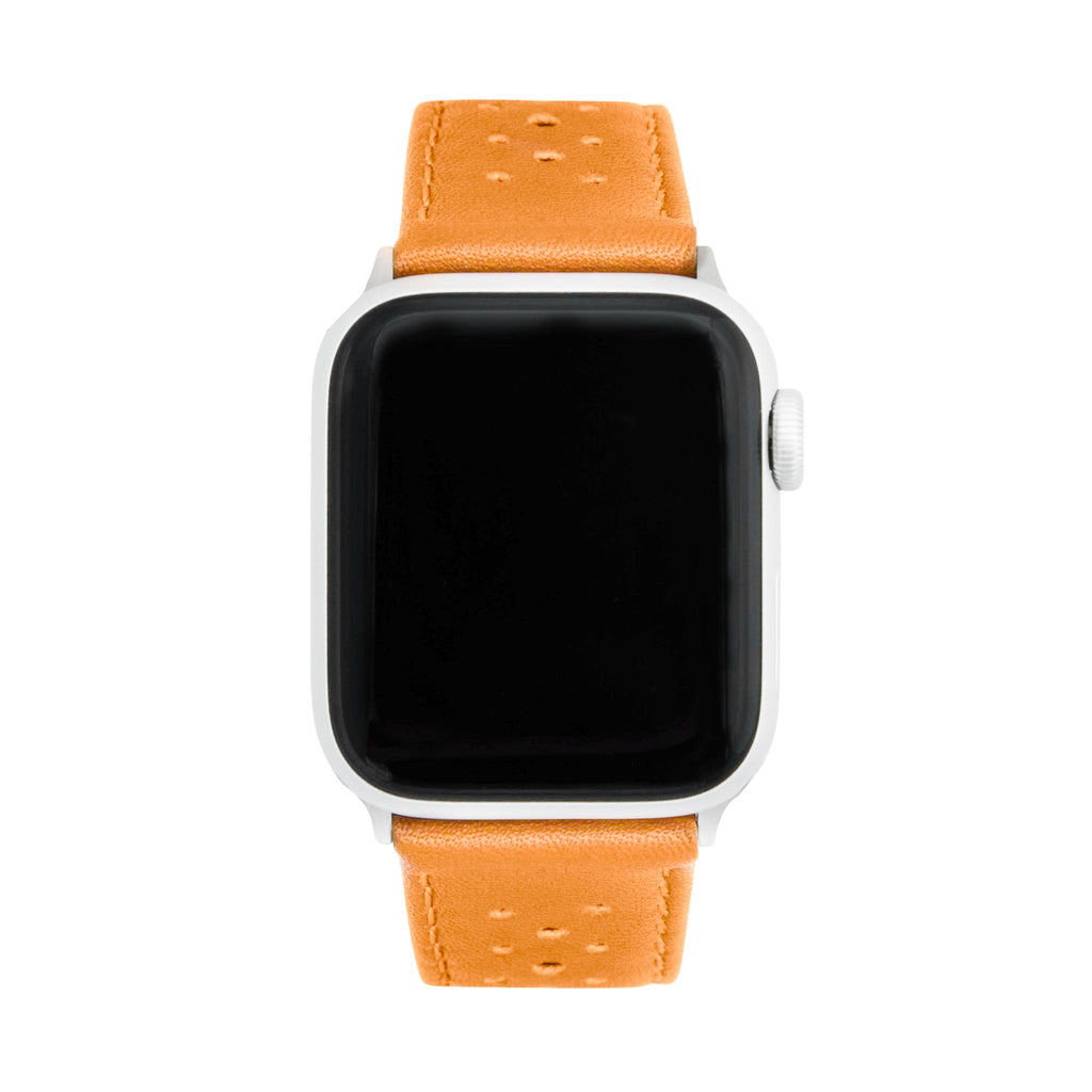 Bandini Leather Rally Racing Watch Band for Apple Watch - Silver Buckle