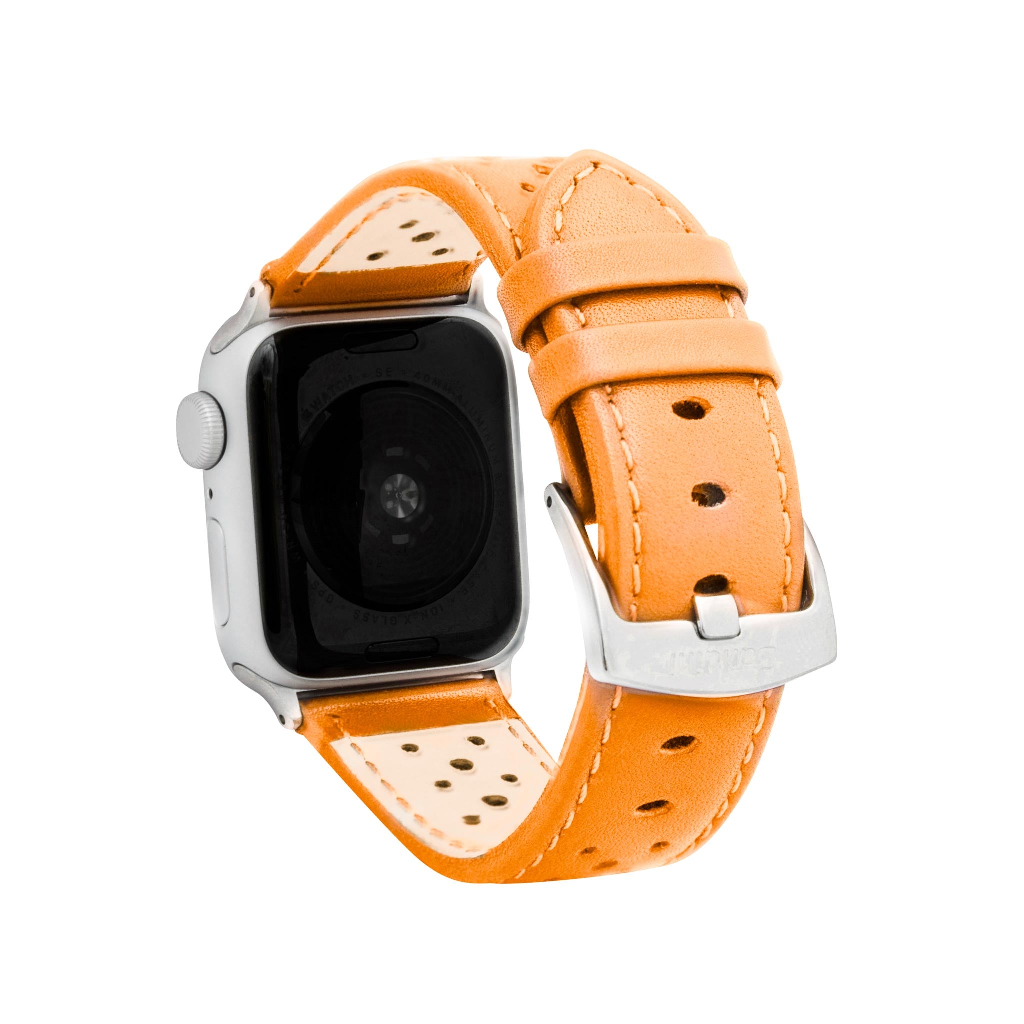 Bandini Leather Rally Racing Watch Band for Apple Watch - Silver Buckle