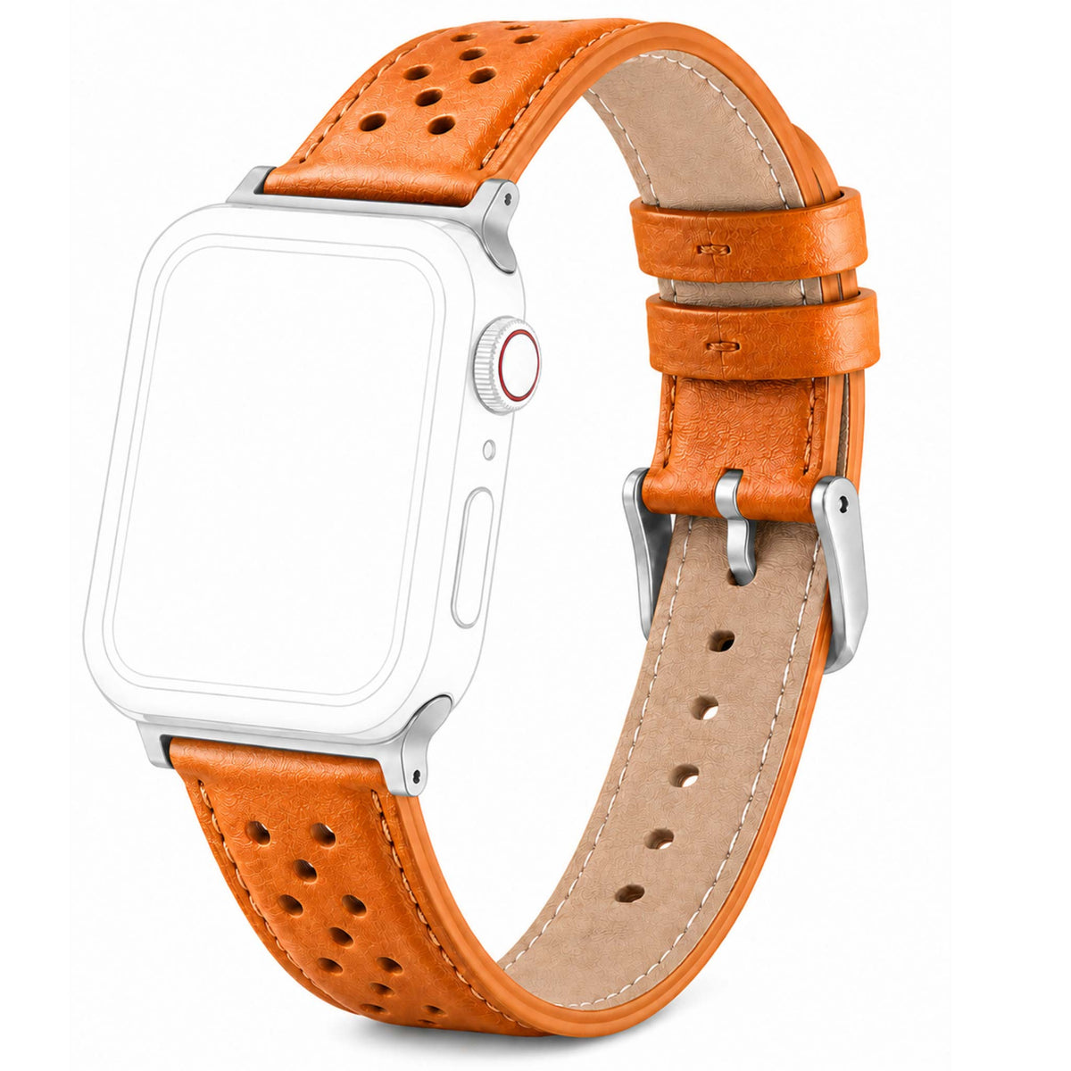 Bandini Leather Rally Racing Watch Band for Apple Watch - Silver Buckle