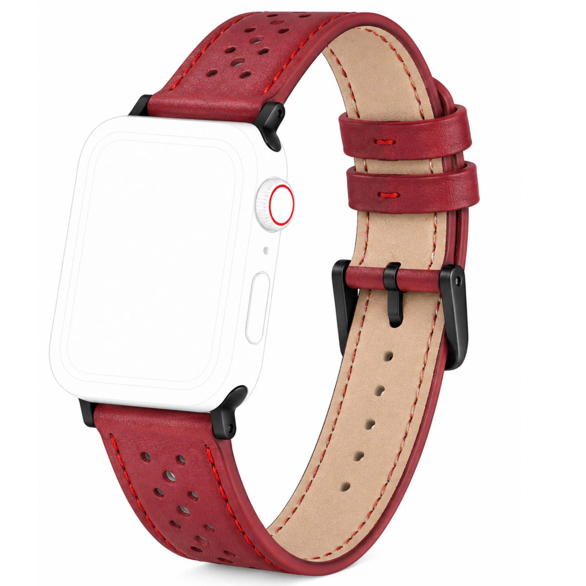 Bandini Leather Rally Racing Watch Band for Apple Watch - Black Buckle