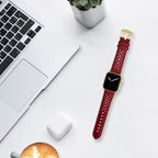 Bandini Leather Rally Racing Watch Band for Apple Watch - Gold Buckle