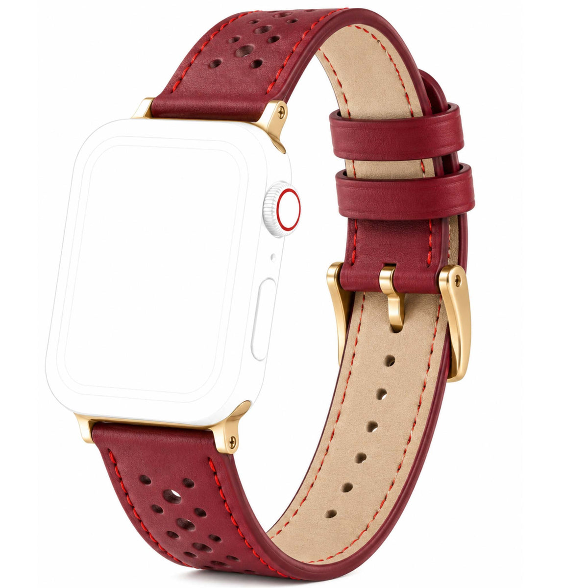 Bandini Leather Rally Racing Watch Band for Apple Watch - Gold Buckle