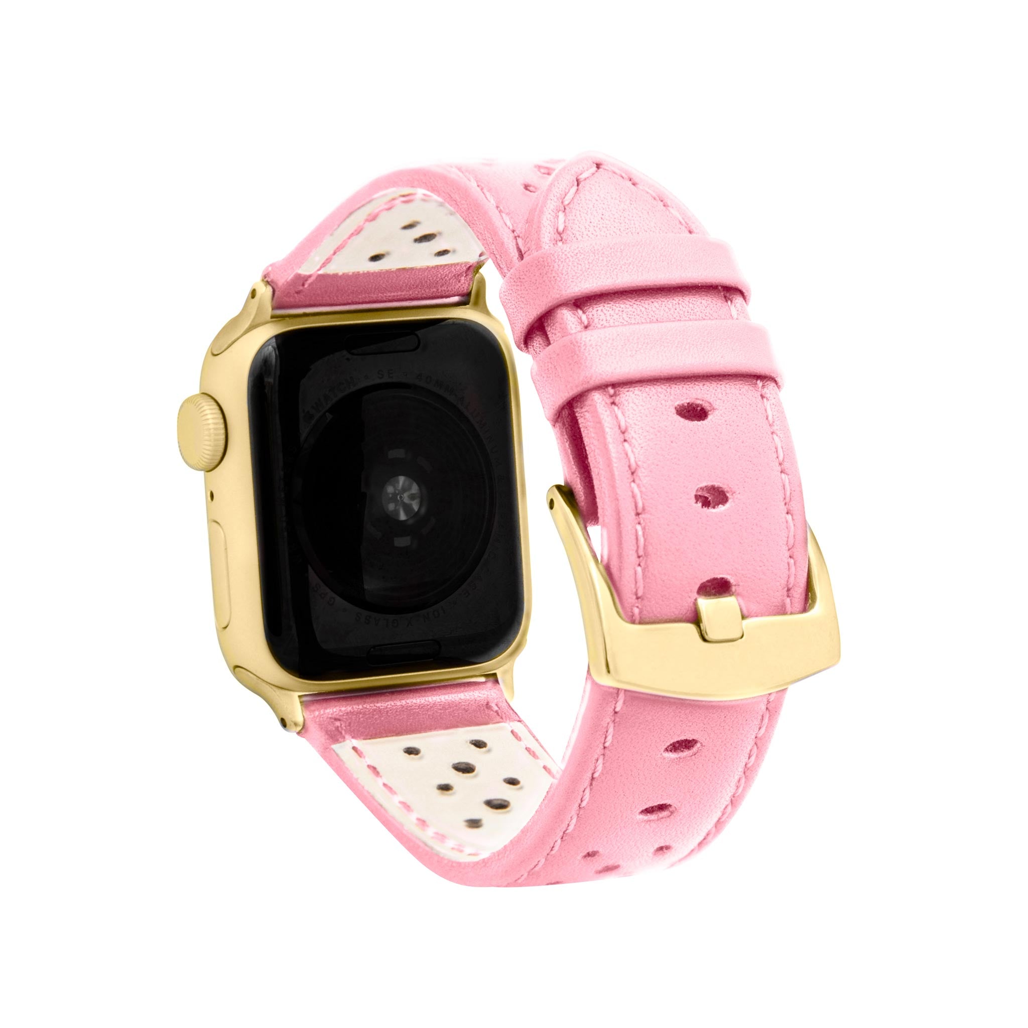 Bandini Leather Rally Racing Watch Band for Apple Watch - Gold Buckle