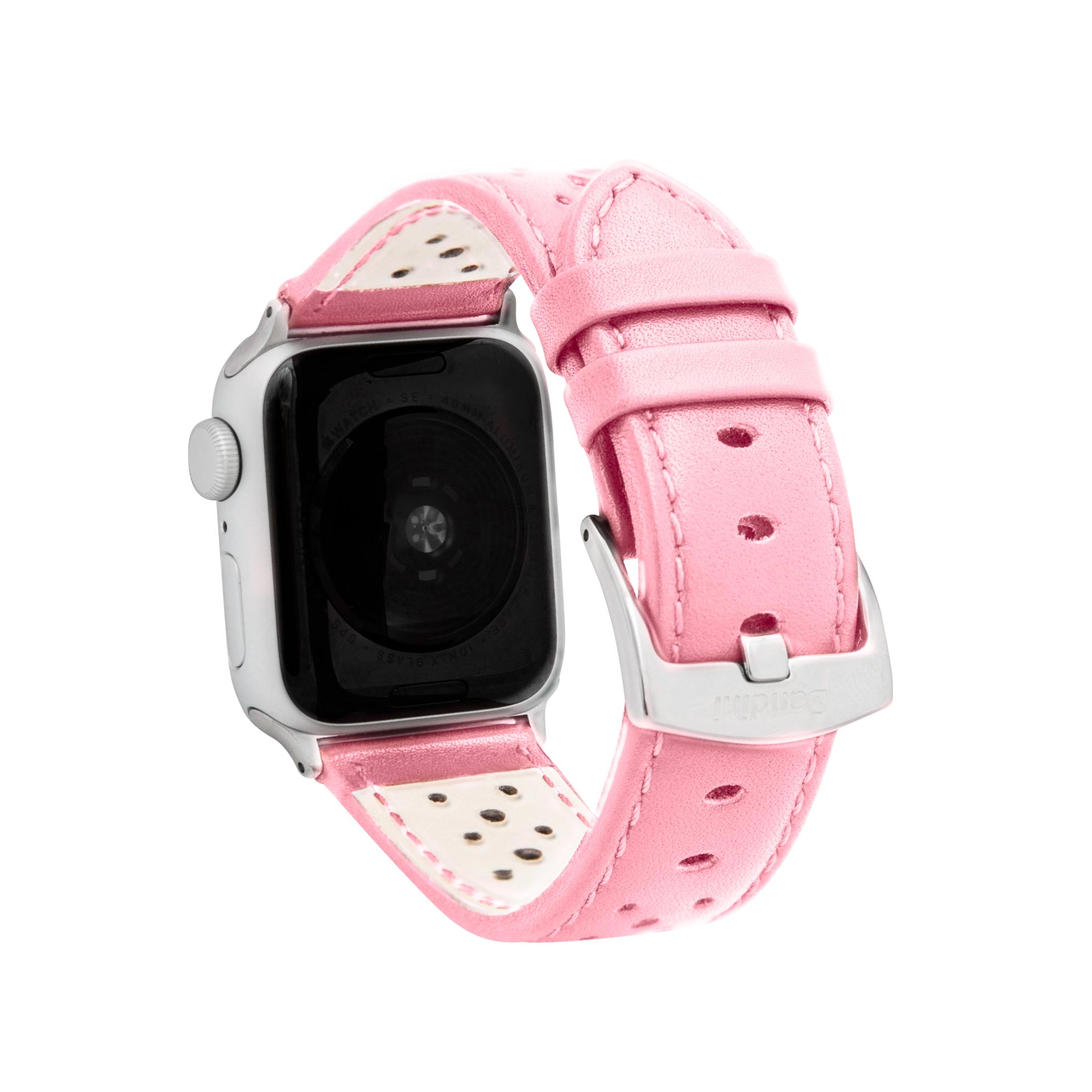 Bandini Leather Rally Racing Watch Band for Apple Watch - Silver Buckle