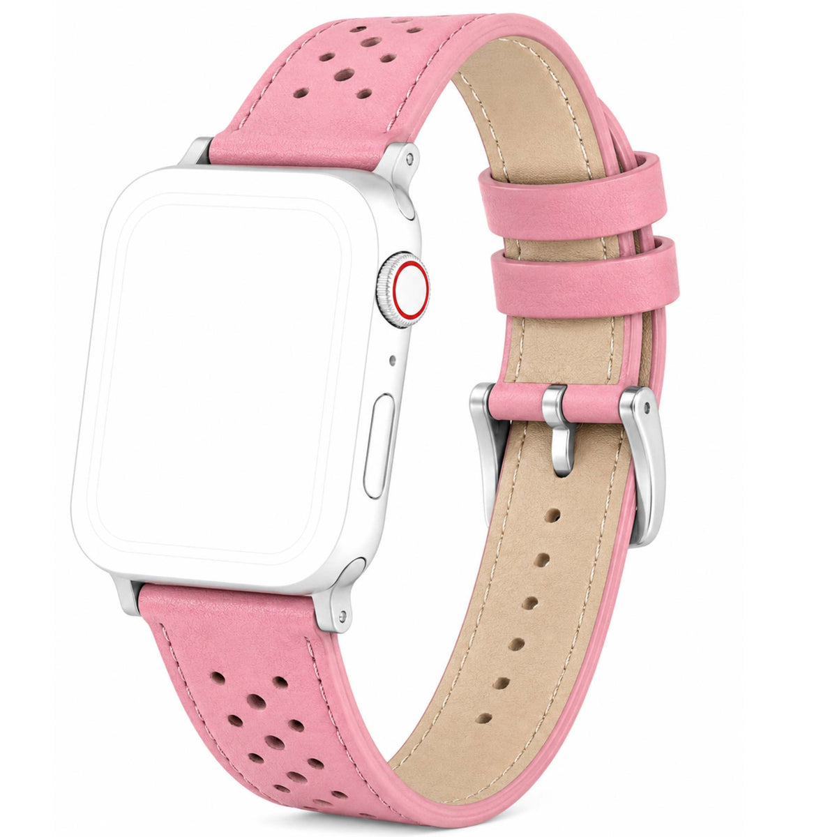 Bandini Leather Rally Racing Watch Band for Apple Watch - Silver Buckle