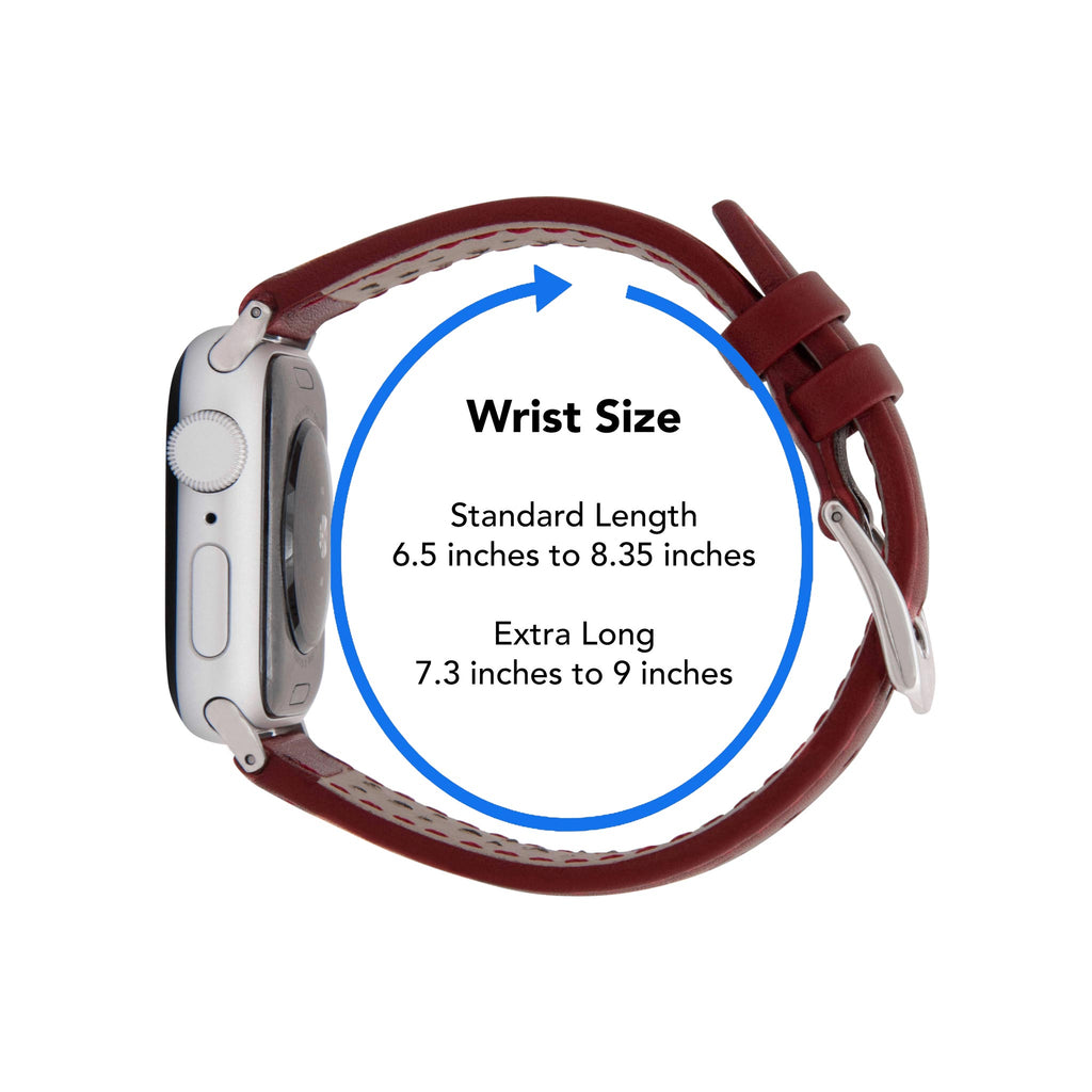 Bandini Leather Rally Racing Watch Band for Apple Watch - Black Buckle