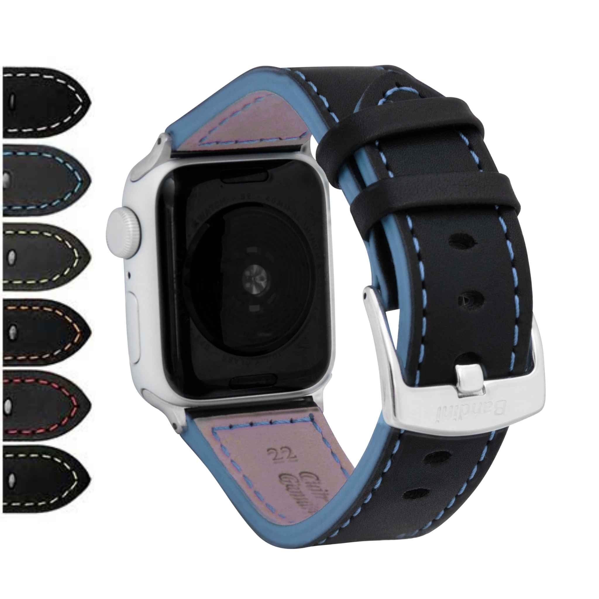 Bandini Two-Tone Leather Aviator Watch Band for Apple Watch