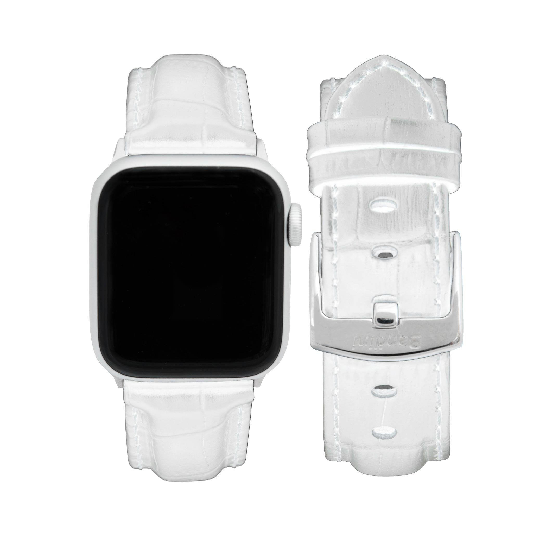 Bandini Mens Leather Watch Band for Apple Watch - Alligator Pattern