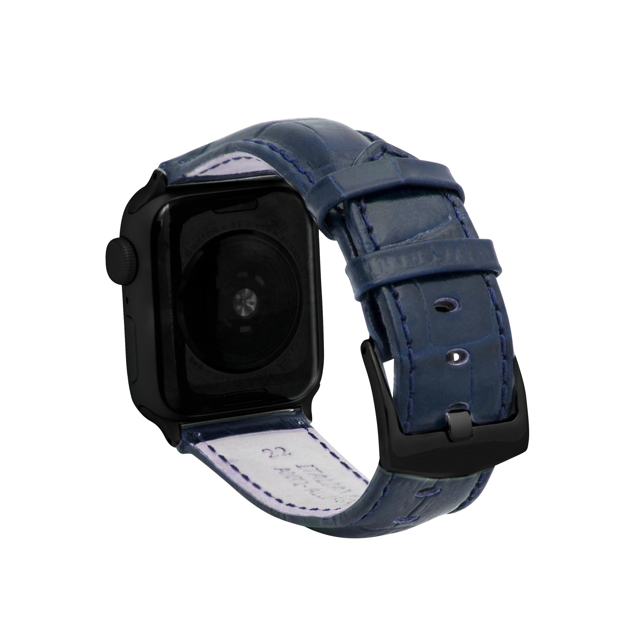 Bandini Mens Leather Watch Band for Apple Watch - Alligator Pattern