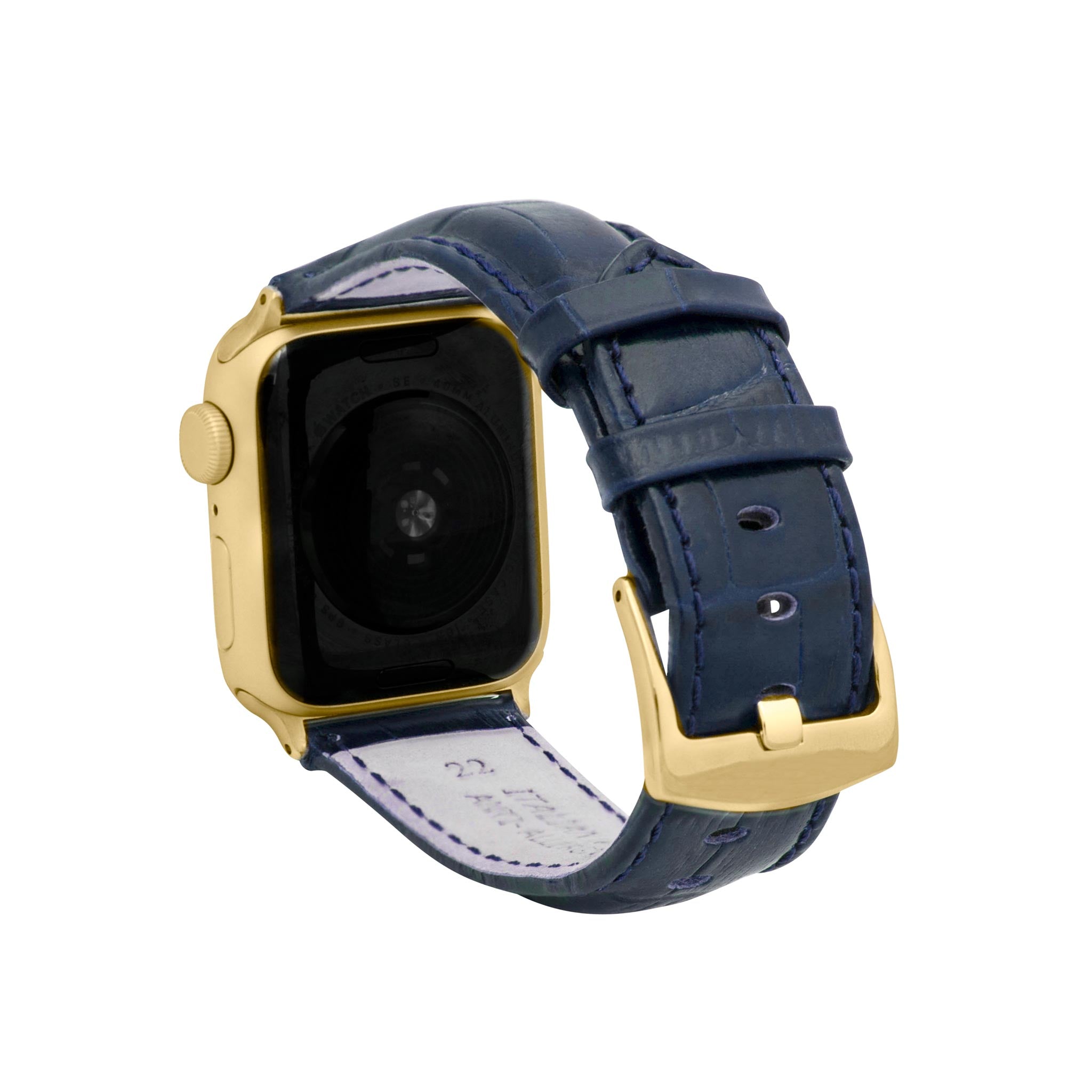 Bandini Mens Leather Watch Band for Apple Watch - Alligator Pattern