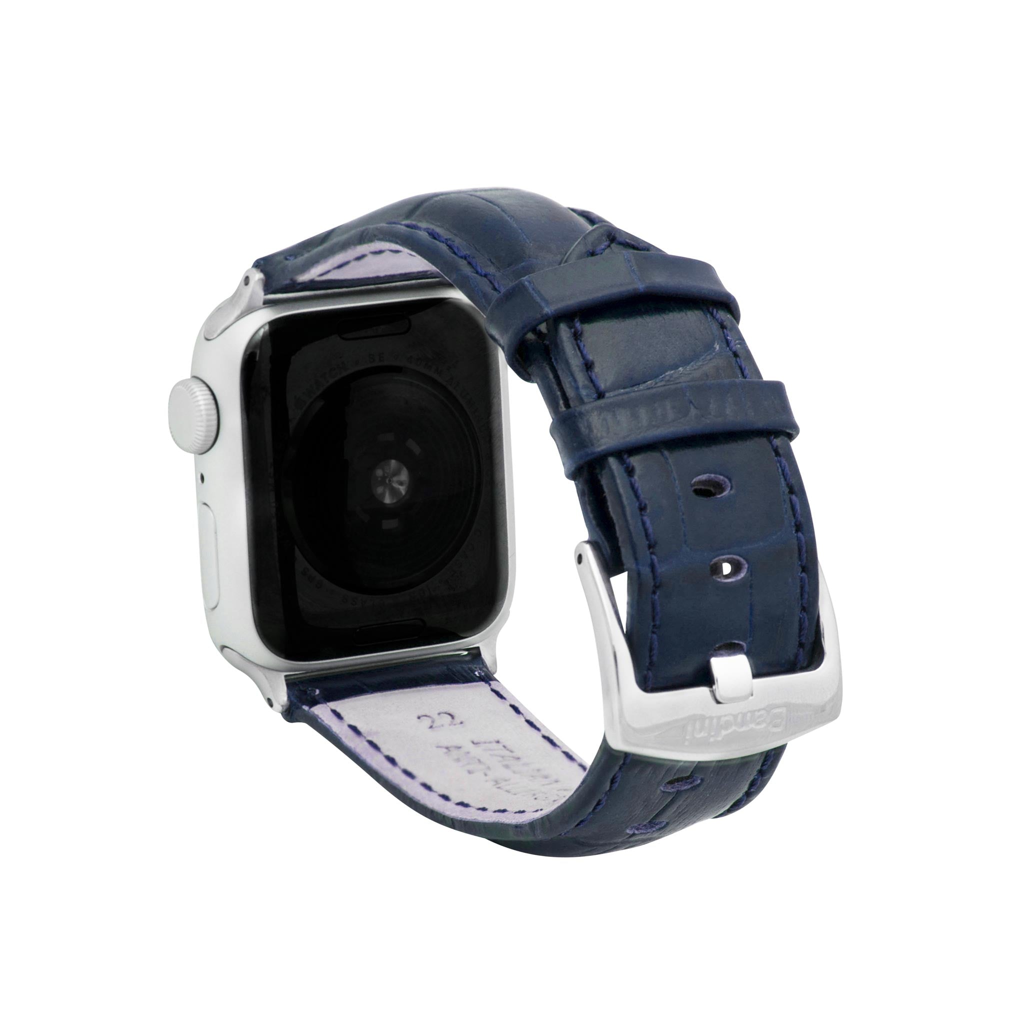 Bandini Mens Leather Watch Band for Apple Watch - Alligator Pattern