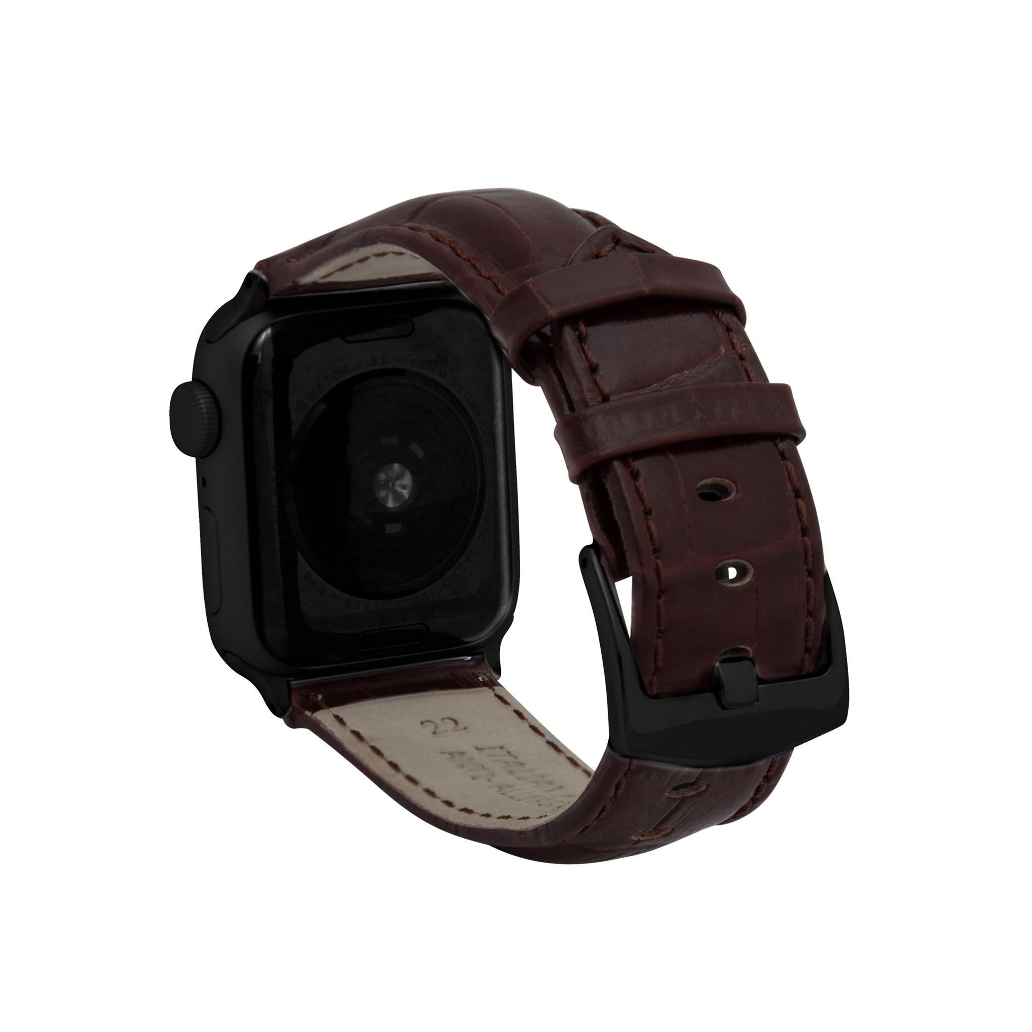 Bandini Mens Leather Watch Band for Apple Watch - Alligator Pattern