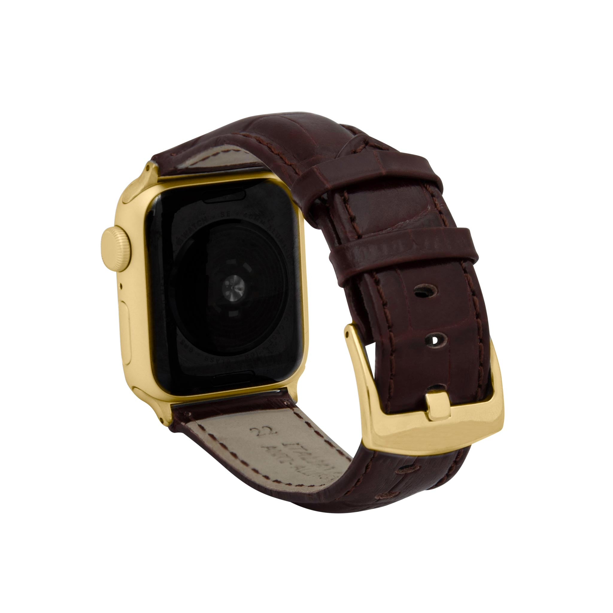 Bandini Mens Leather Watch Band for Apple Watch - Alligator Pattern