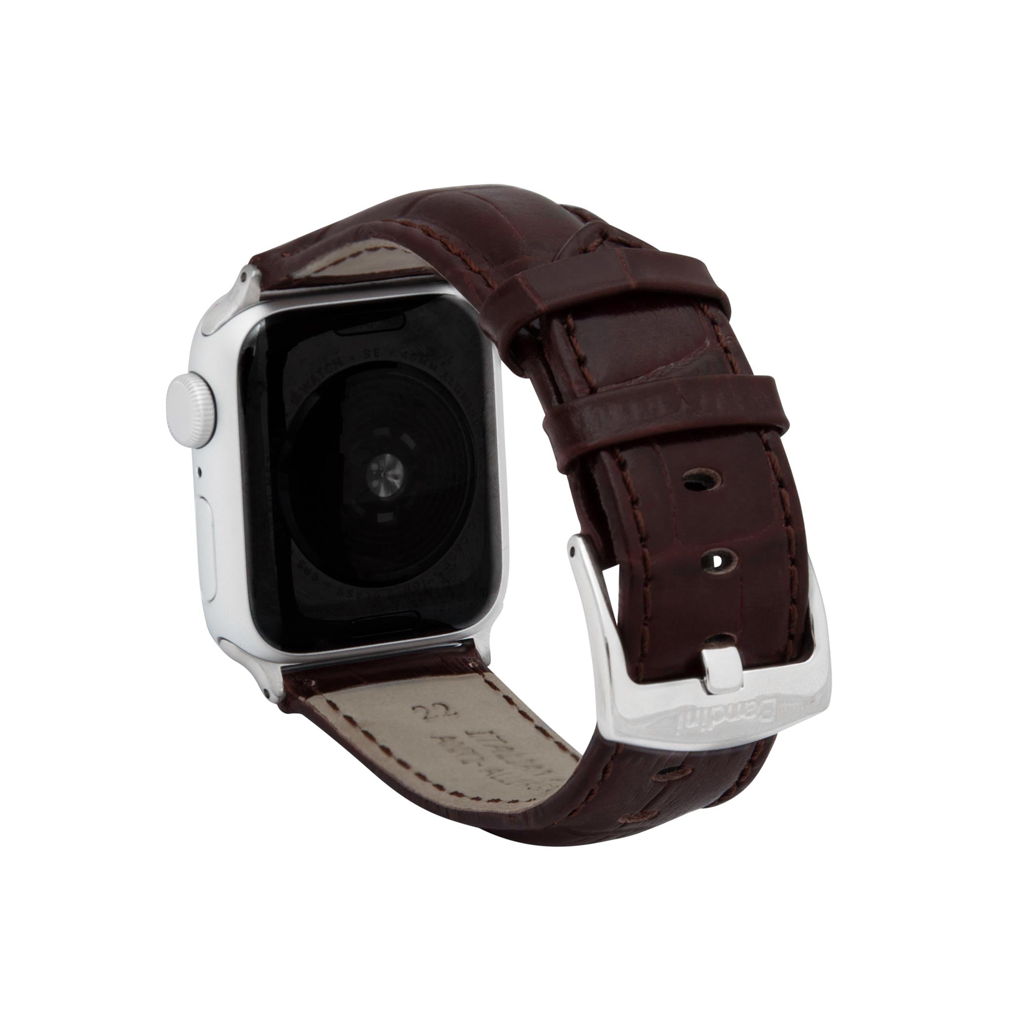 Bandini Mens Leather Watch Band for Apple Watch - Alligator Pattern