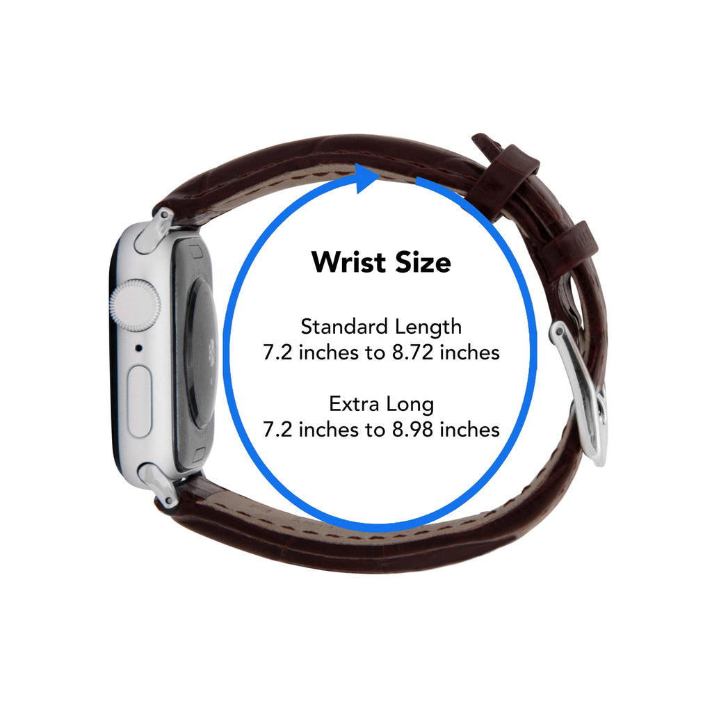 Bandini Mens Leather Watch Band for Apple Watch - Alligator Pattern