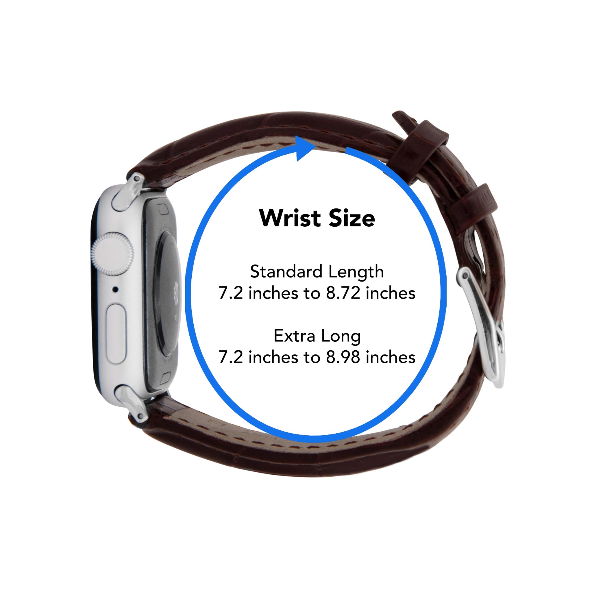 Bandini Mens Leather Watch Band for Apple Watch - Alligator Pattern