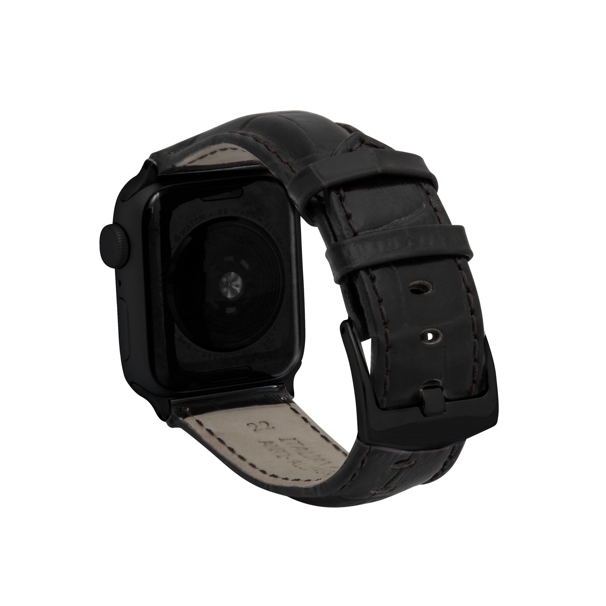 Bandini Mens Leather Watch Band for Apple Watch - Alligator Pattern