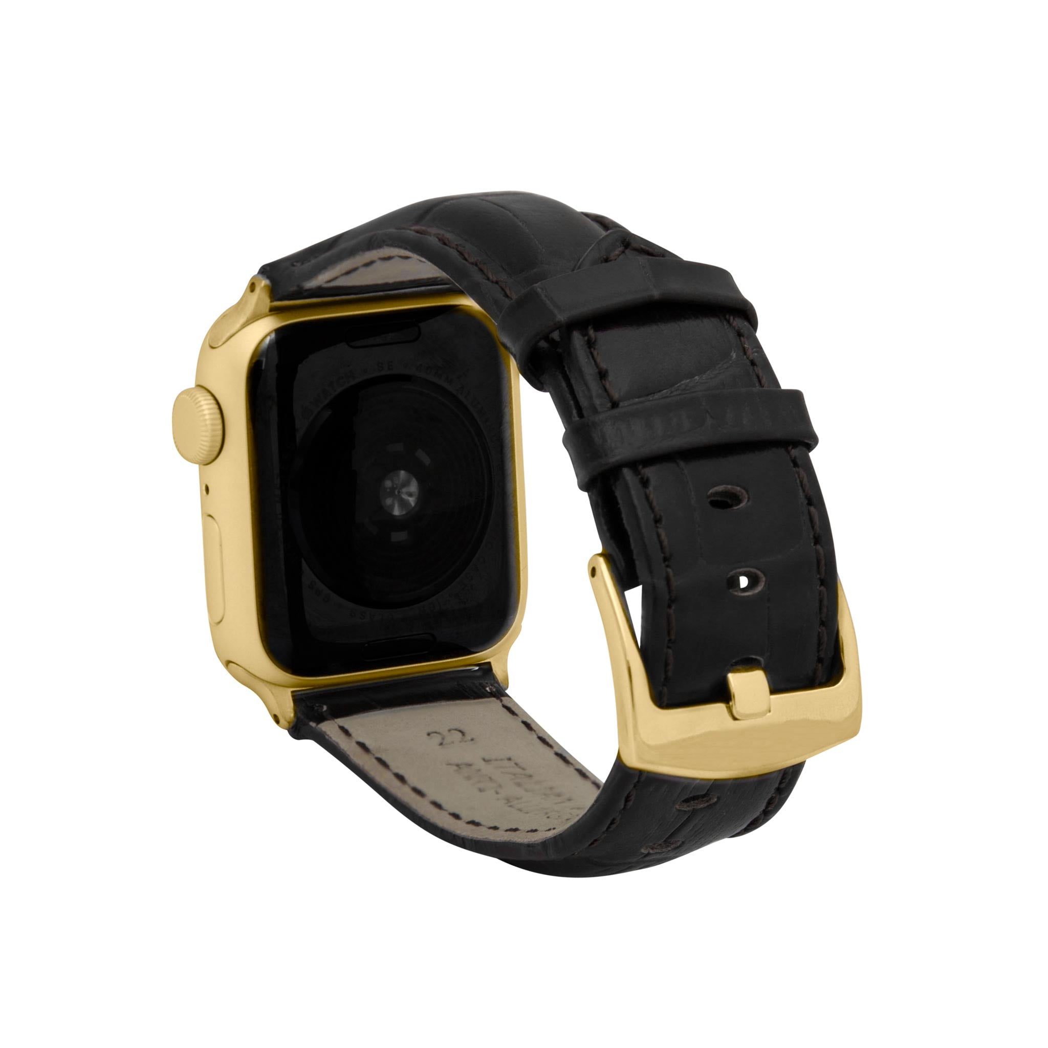 Bandini Mens Leather Watch Band for Apple Watch - Alligator Pattern