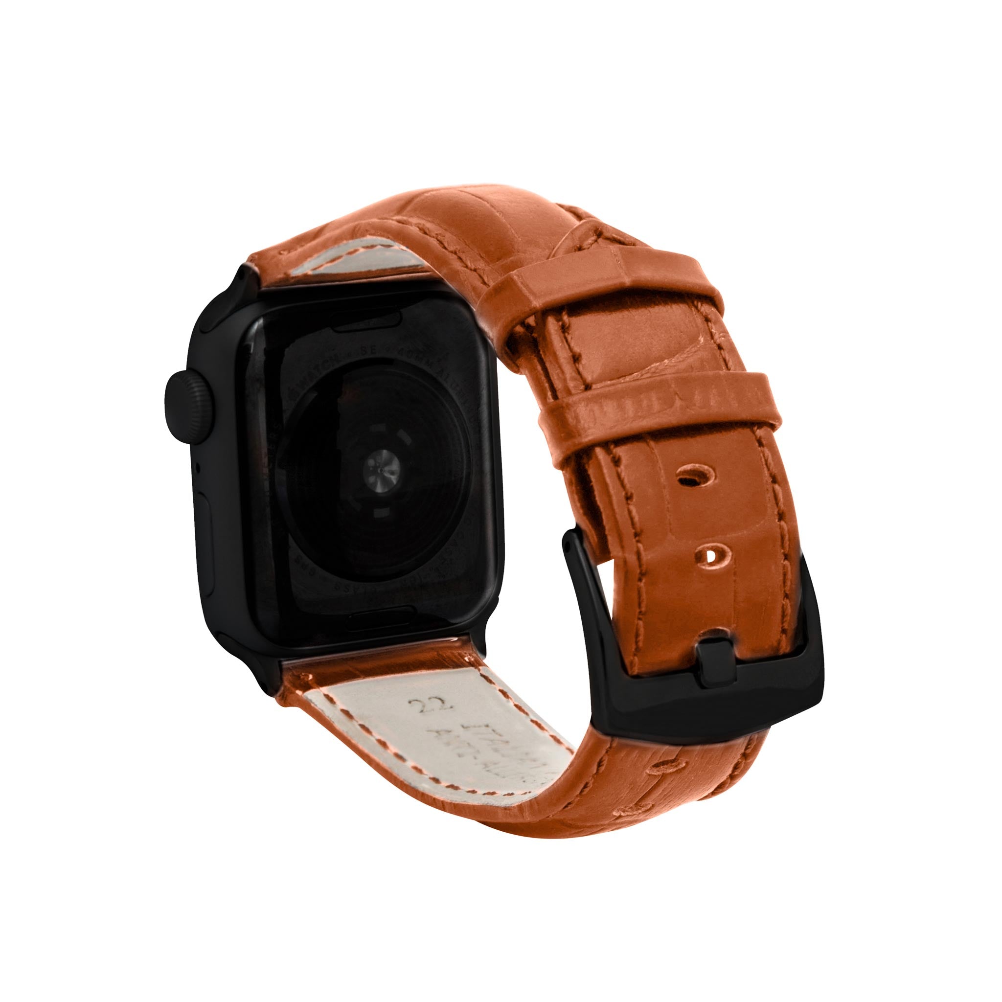 Bandini Mens Leather Watch Band for Apple Watch - Alligator Pattern