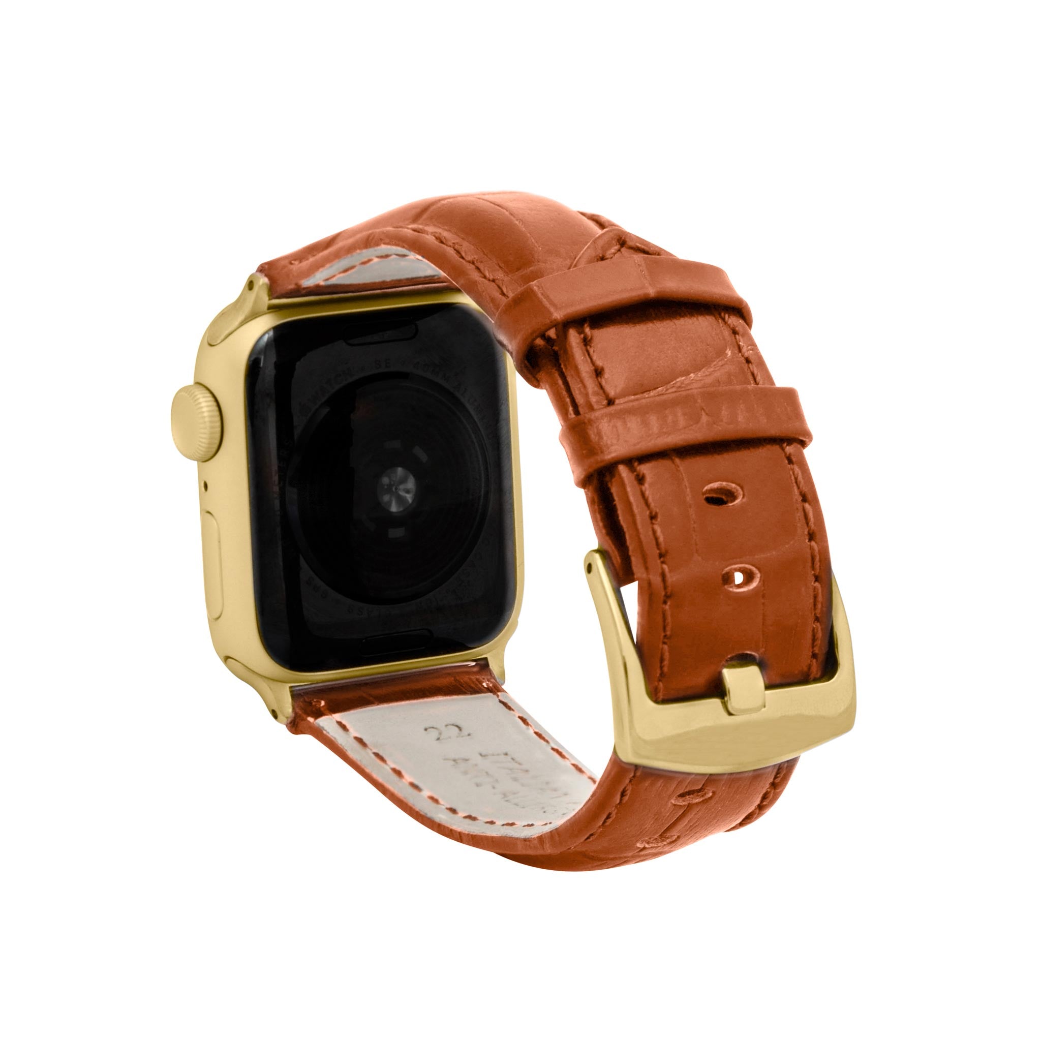 Bandini Mens Leather Watch Band for Apple Watch - Alligator Pattern