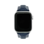 Bandini Mens Leather Watch Band for Apple Watch - Alligator Pattern, White Stitch