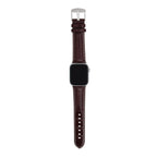 Bandini Mens Leather Watch Band for Apple Watch - Alligator Pattern, White Stitch