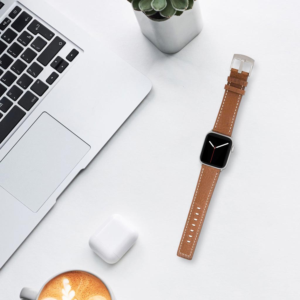 Bandini Leather Watch Band for Apple Watch - Square Tip