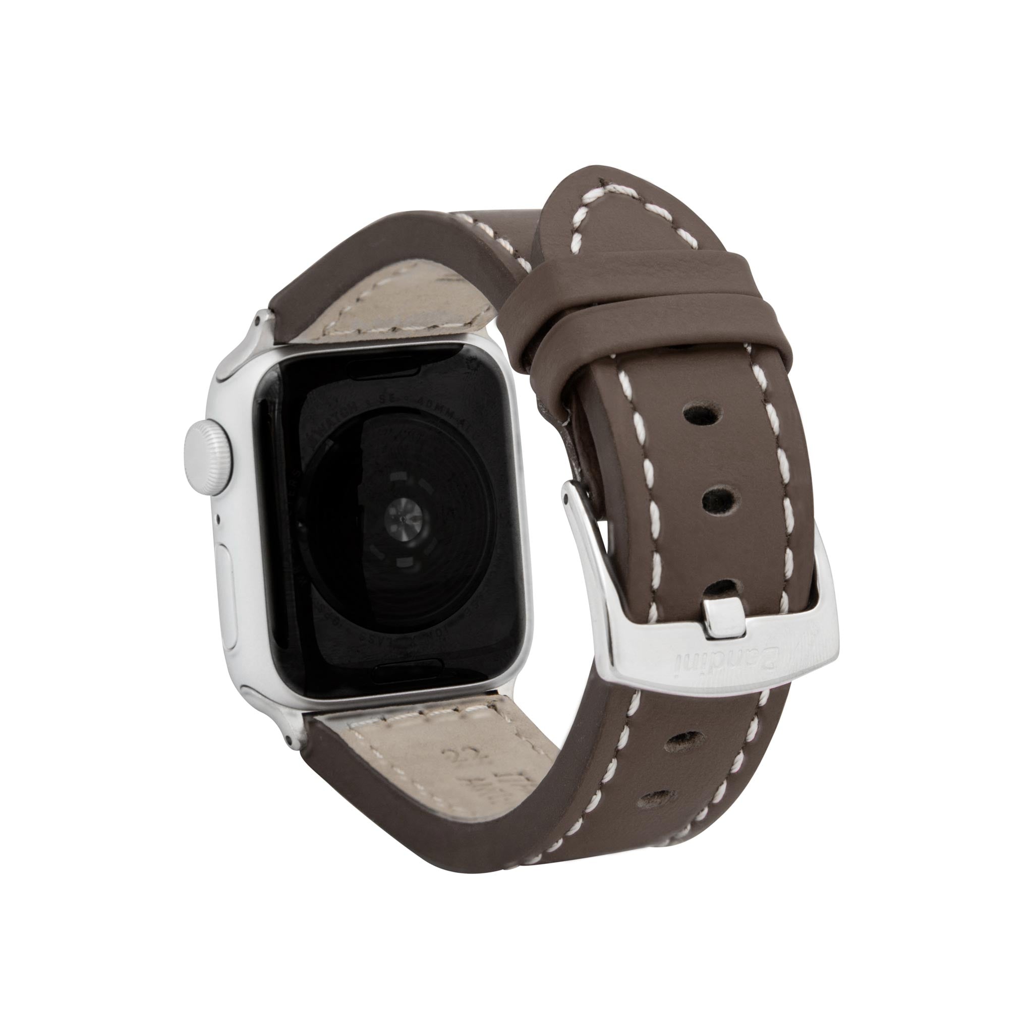 Bandini Leather Aviator Watch Band for Apple Watch - White Stitch