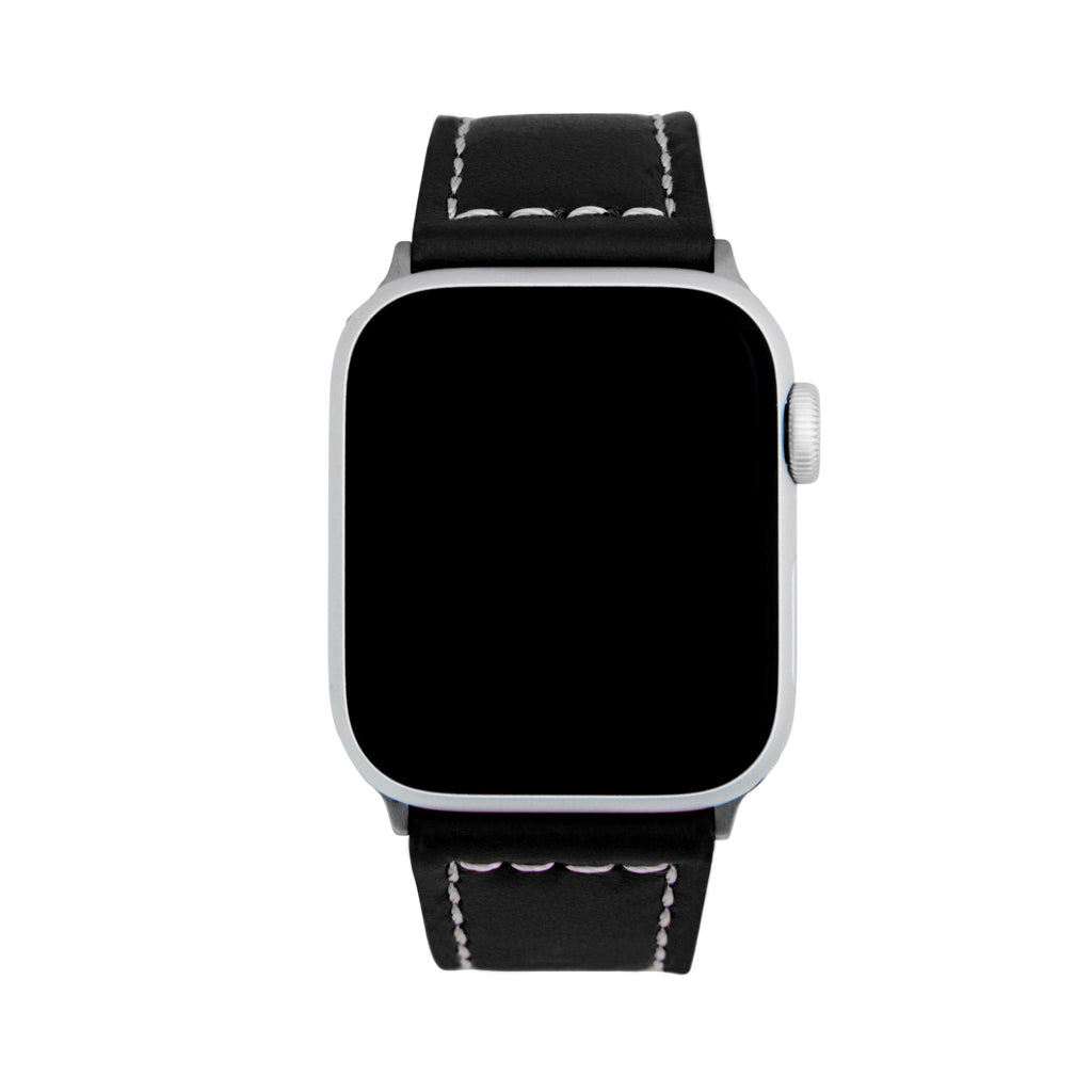 Bandini Leather Aviator Watch Band for Apple Watch - White Stitch