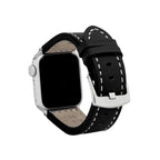 Bandini Leather Aviator Watch Band for Apple Watch - White Stitch