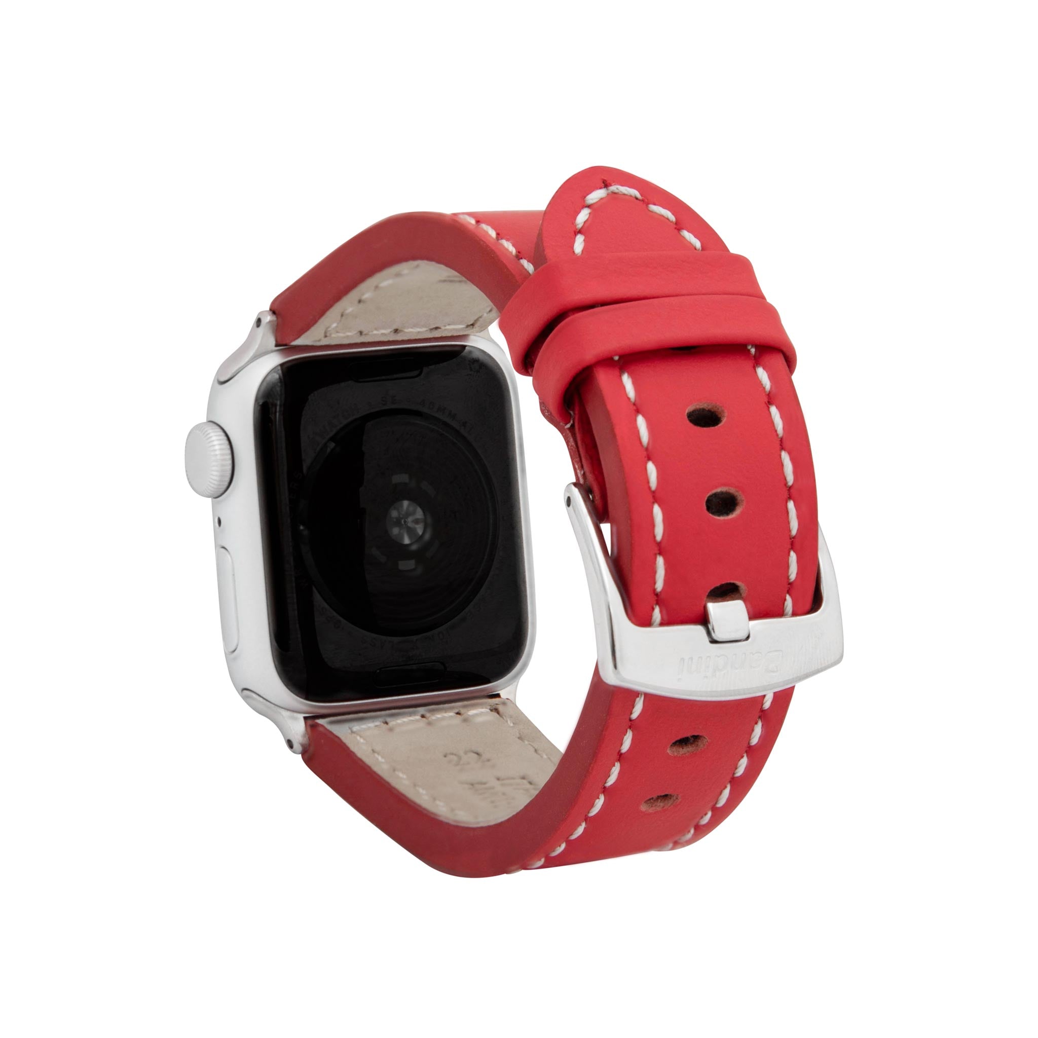 Bandini Leather Aviator Watch Band for Apple Watch - White Stitch