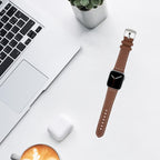 Bandini Leather Aviator Watch Band for Apple Watch - White Stitch