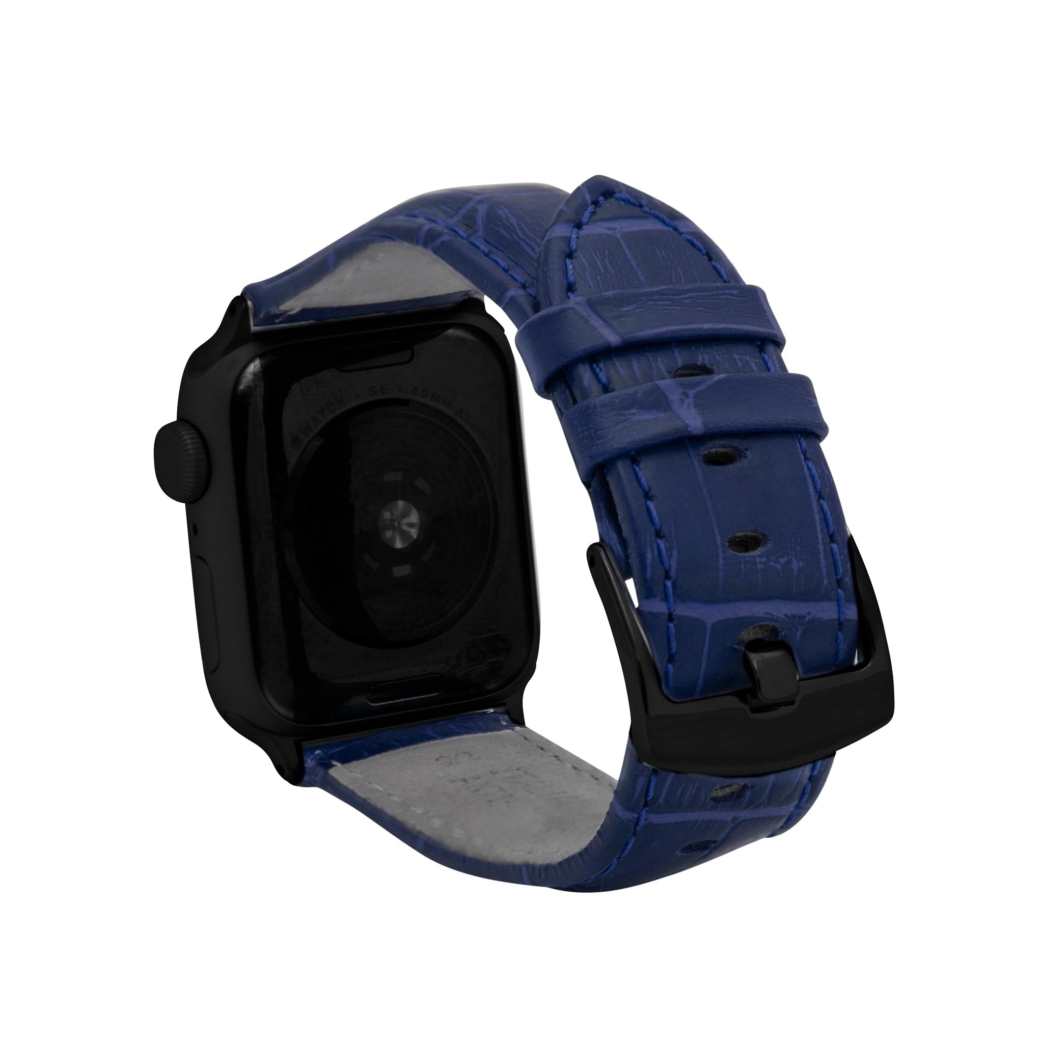 Bandini Mens Classic Leather Watch Band for Apple Watch - Alligator Pattern