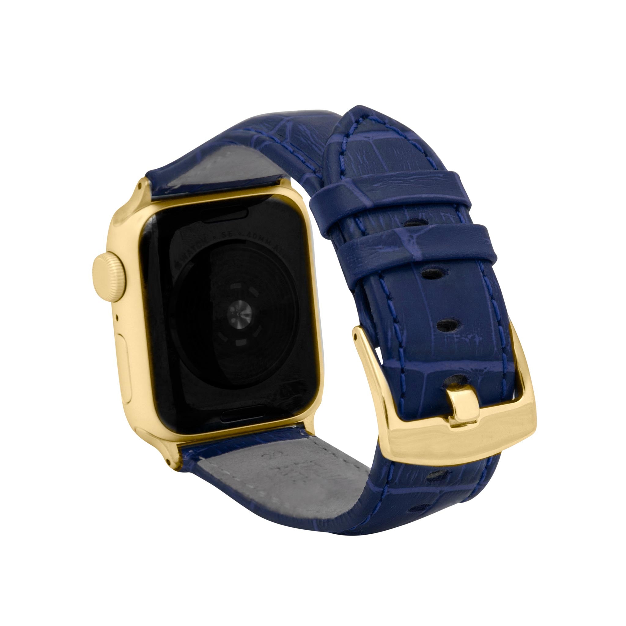 Bandini Mens Classic Leather Watch Band for Apple Watch - Alligator Pattern