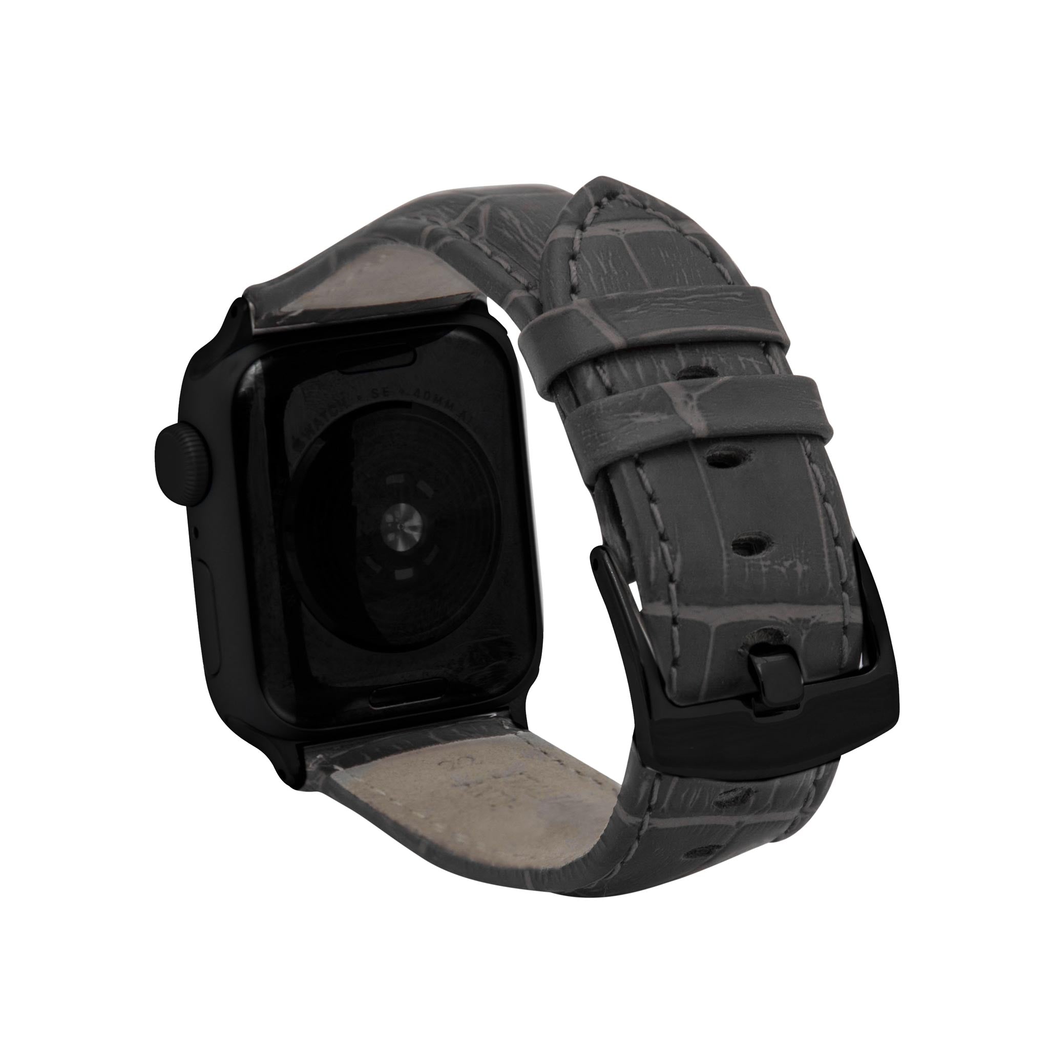 Bandini Mens Classic Leather Watch Band for Apple Watch - Alligator Pattern