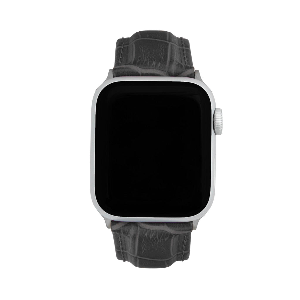 Bandini Mens Classic Leather Watch Band for Apple Watch - Alligator Pattern