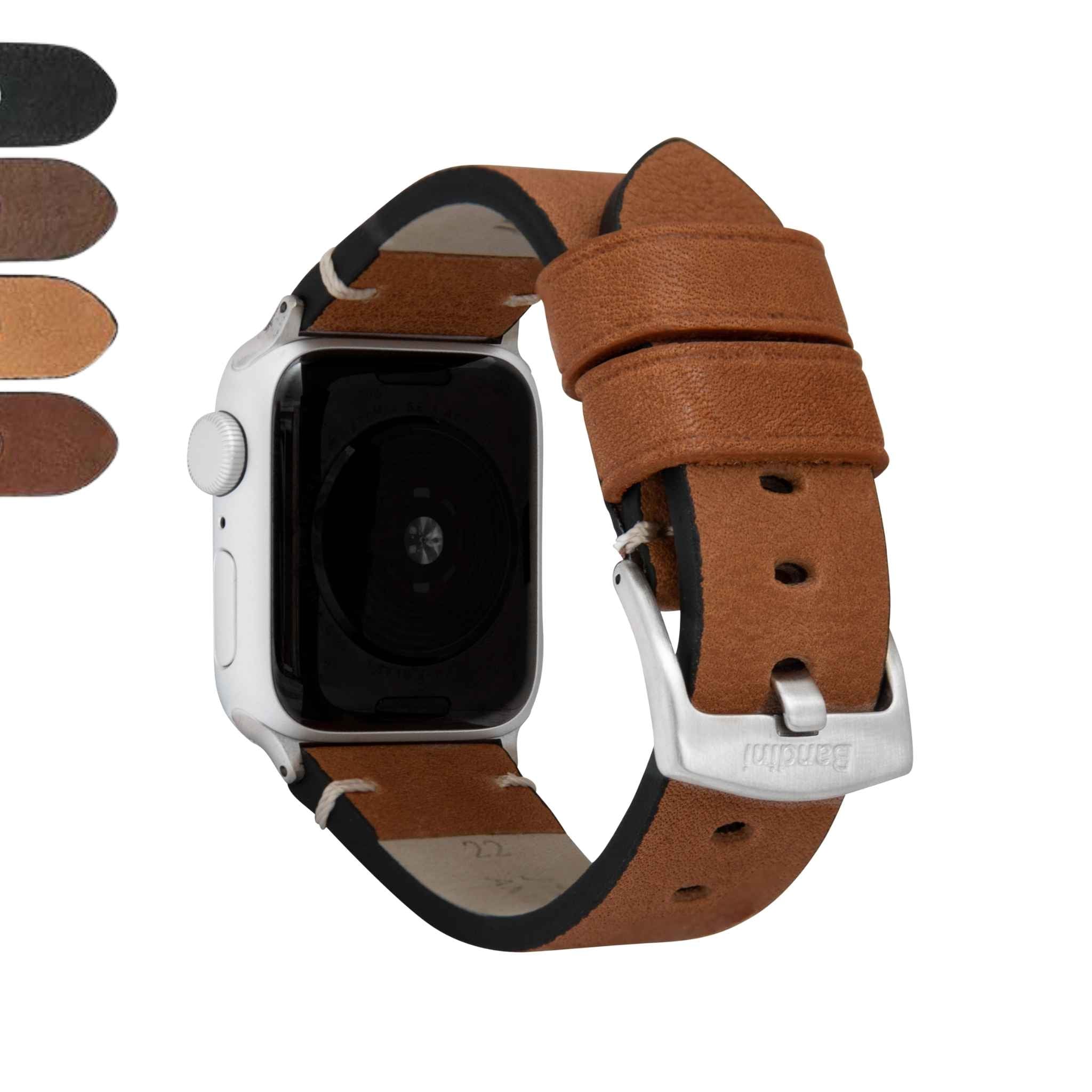 Bandini Mens Distressed Leather Watch Band for Apple Watch